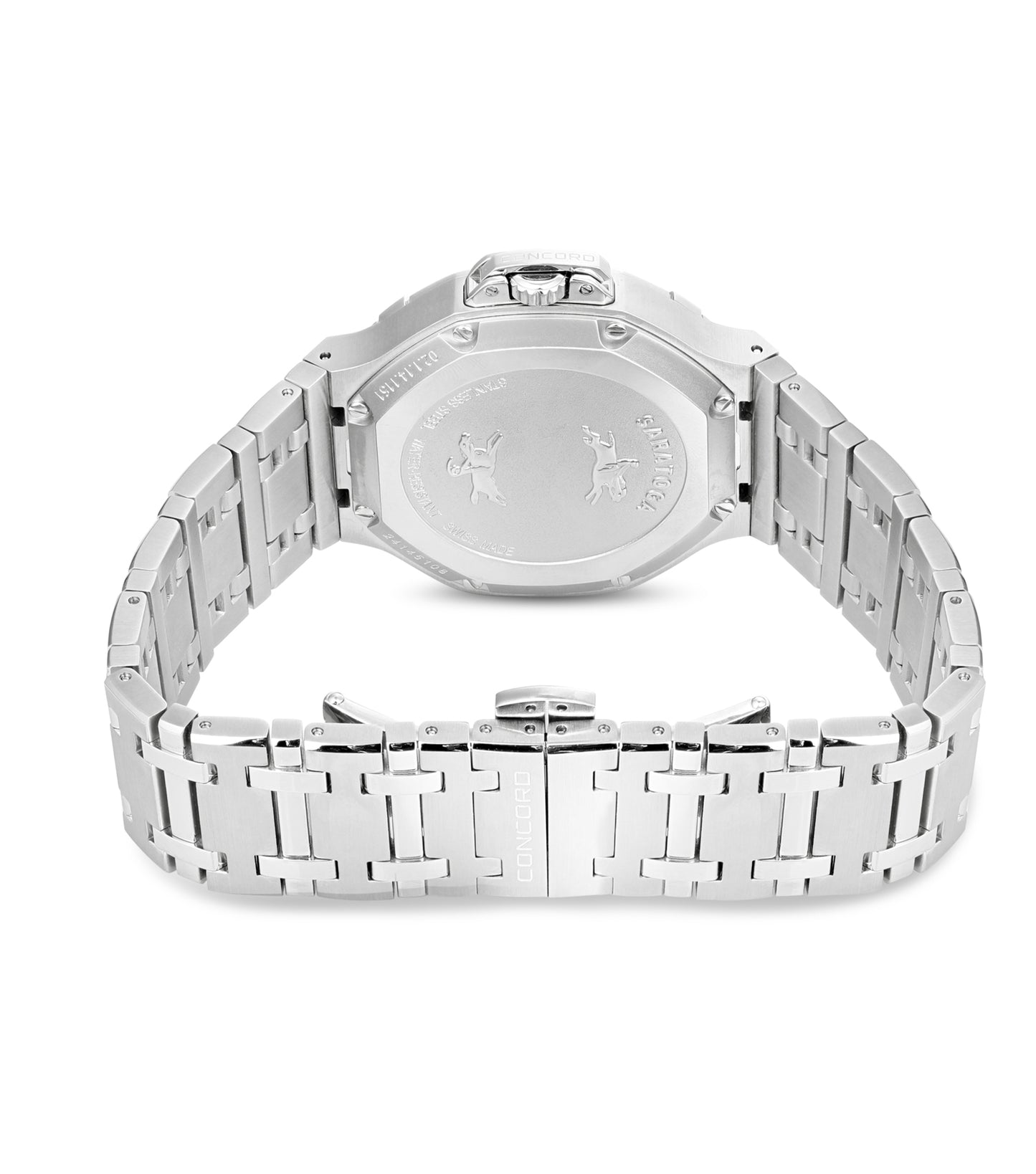 Stainless steel,
blue dial