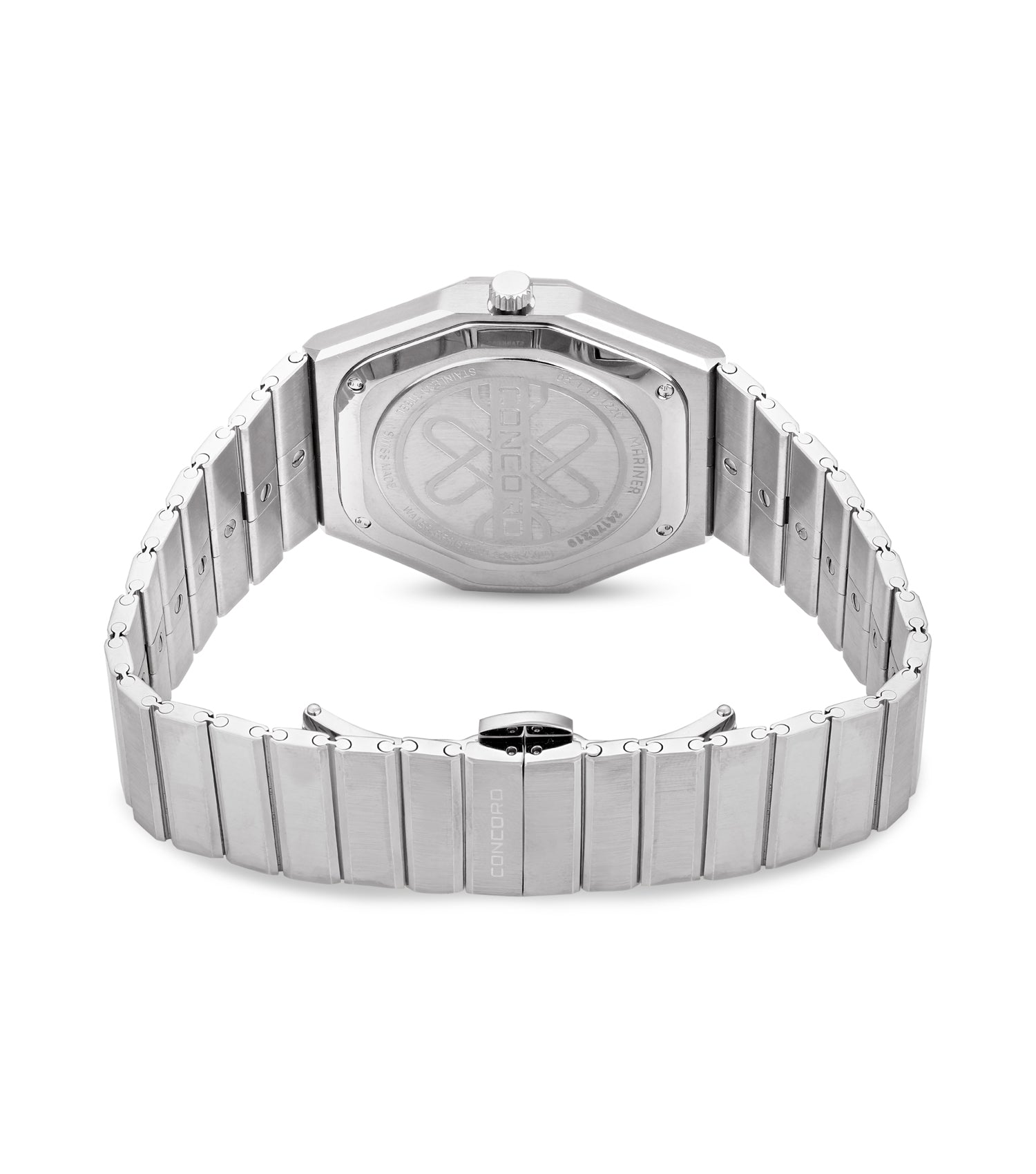 Stainless steel, blue dial watch