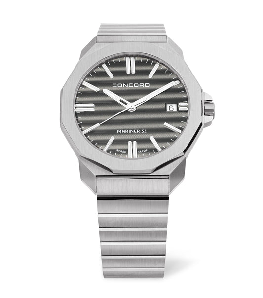 Stainless steel,anthracite dial watch