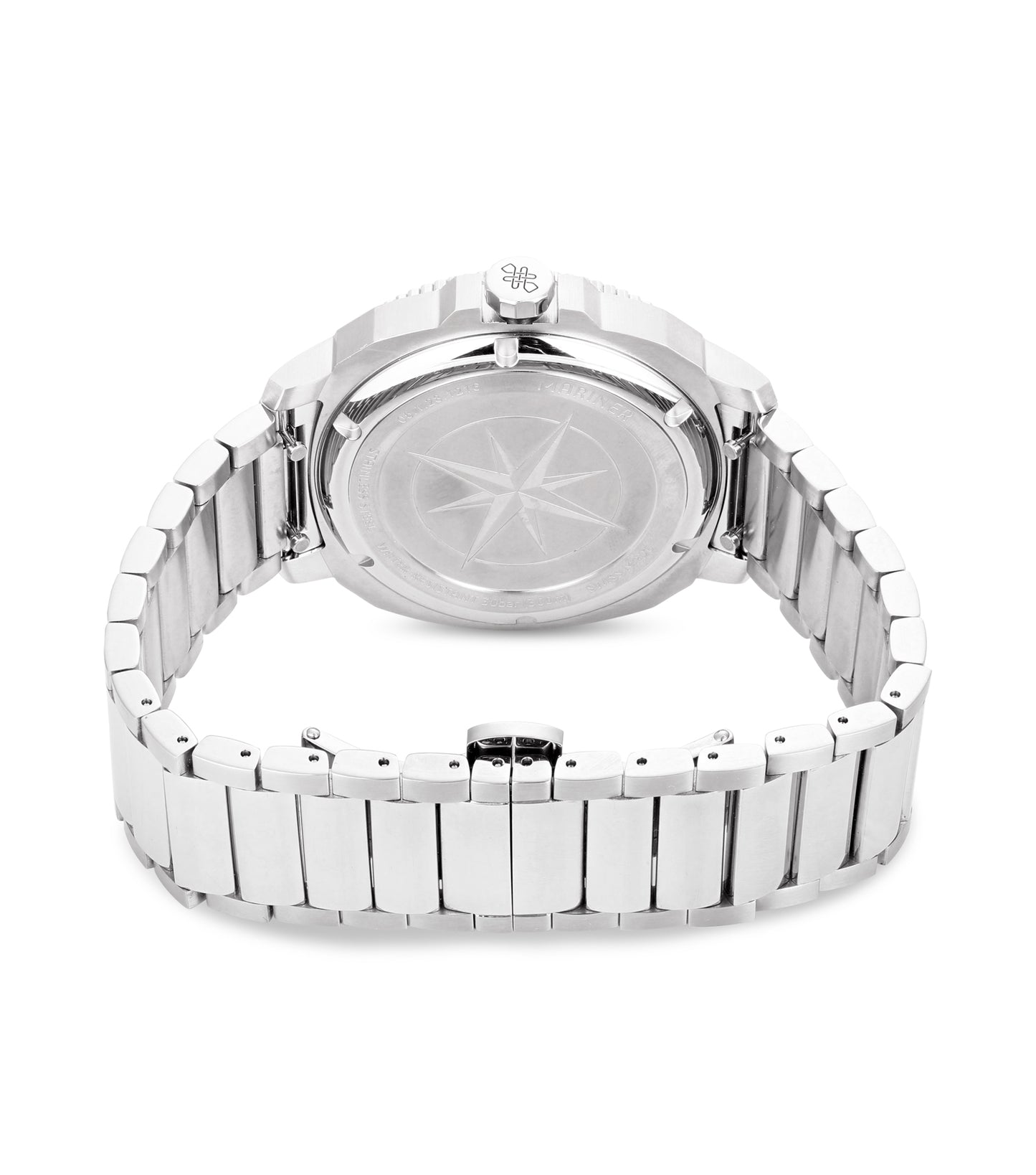 Stainless Steel, Set Bezel, Grey Mop 12D Dial