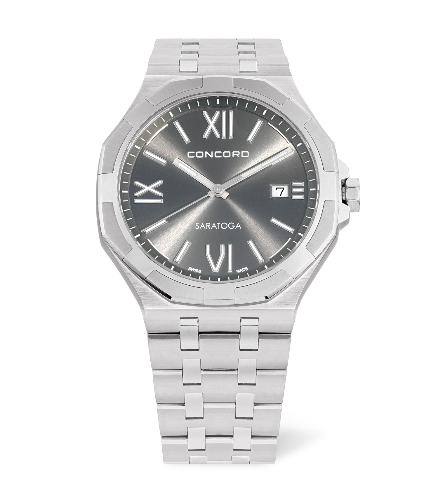 Gents Watch STL SARATOGA 40MM GREY/DL BRCT QTZ