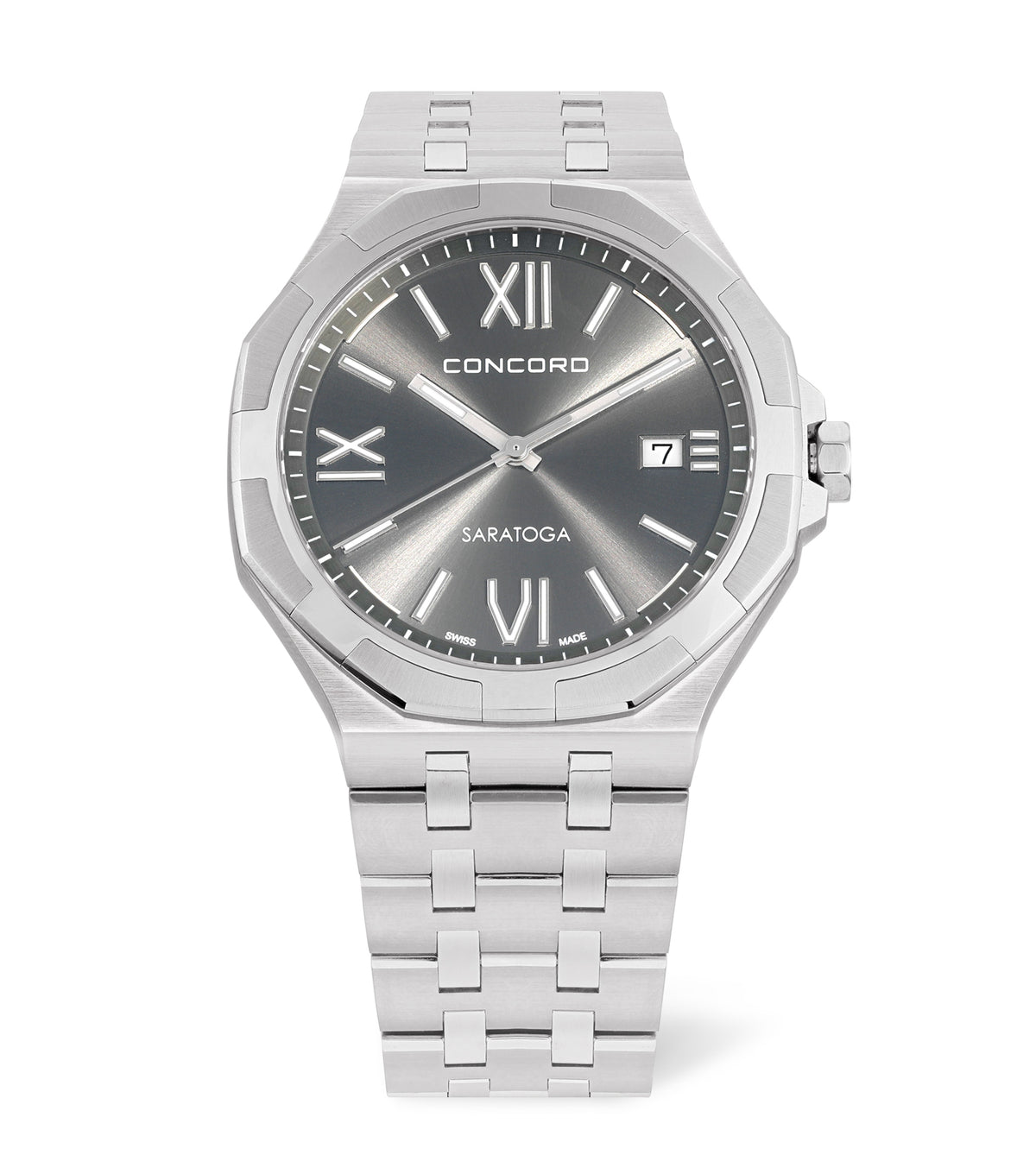 Gents Watch STL SARATOGA 40MM GREY/DL BRCT QTZ