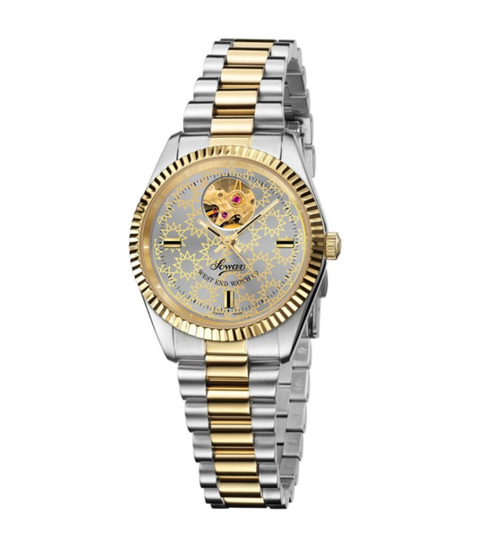 Women The Classics 32mm Rhodium Open Heart Dial