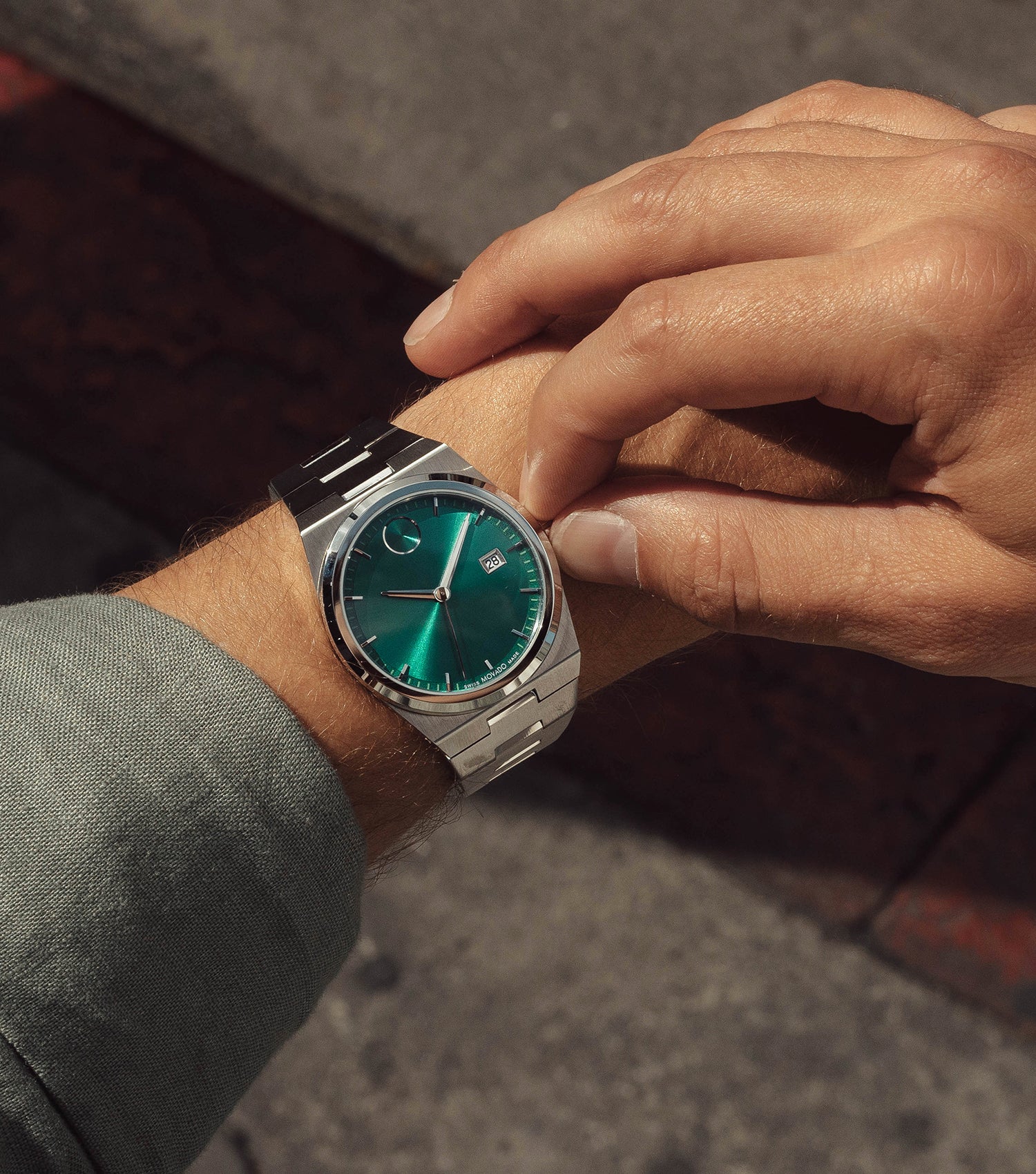 Men Bold Quest Quartz Watch 40mm with Green Dial