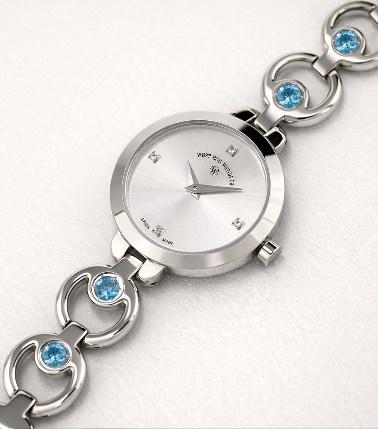 Ladies Chand 24mm Natural Swiss Blue Topaz