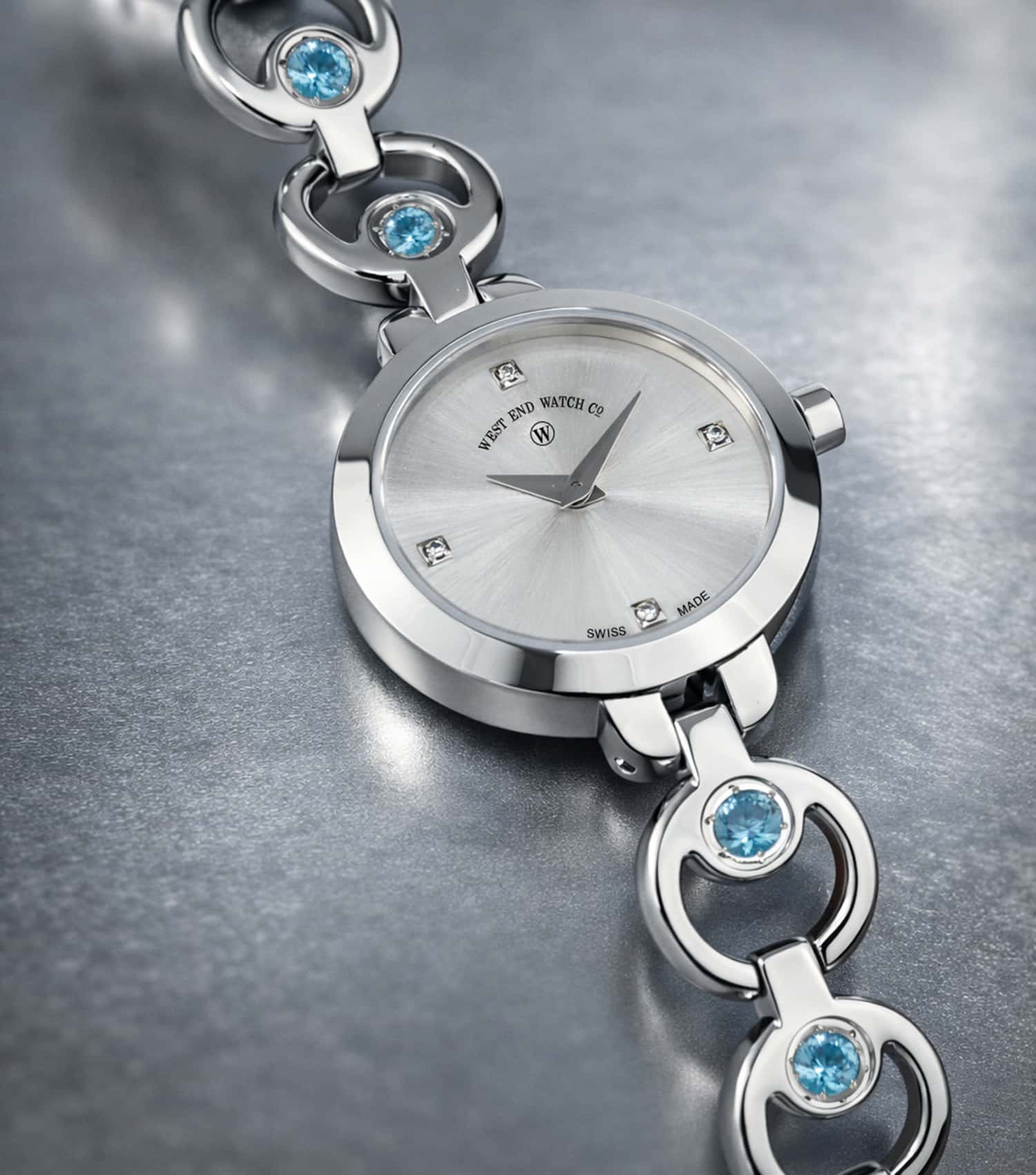 Ladies Chand 24mm Natural Swiss Blue Topaz