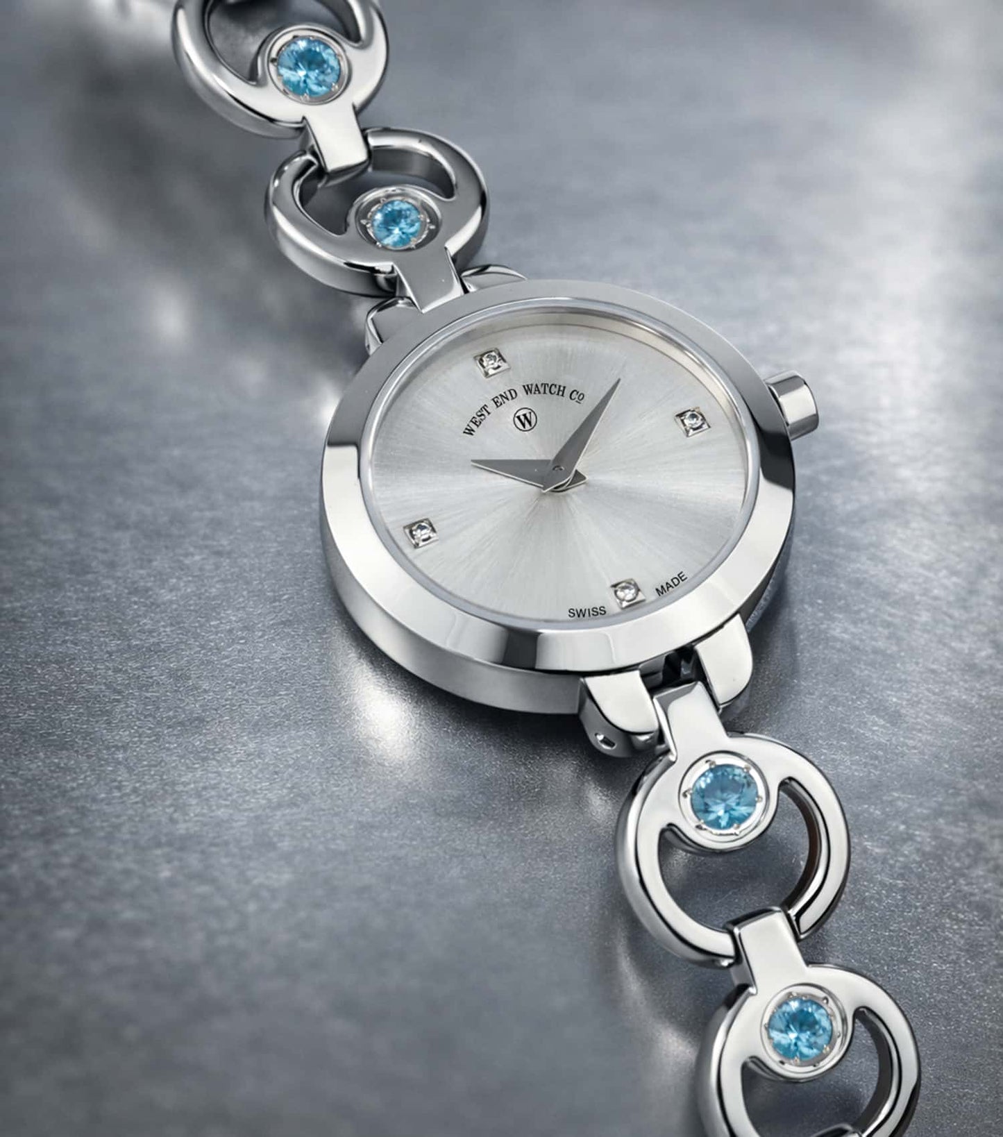 Ladies Chand 24mm Natural Swiss Blue Topaz