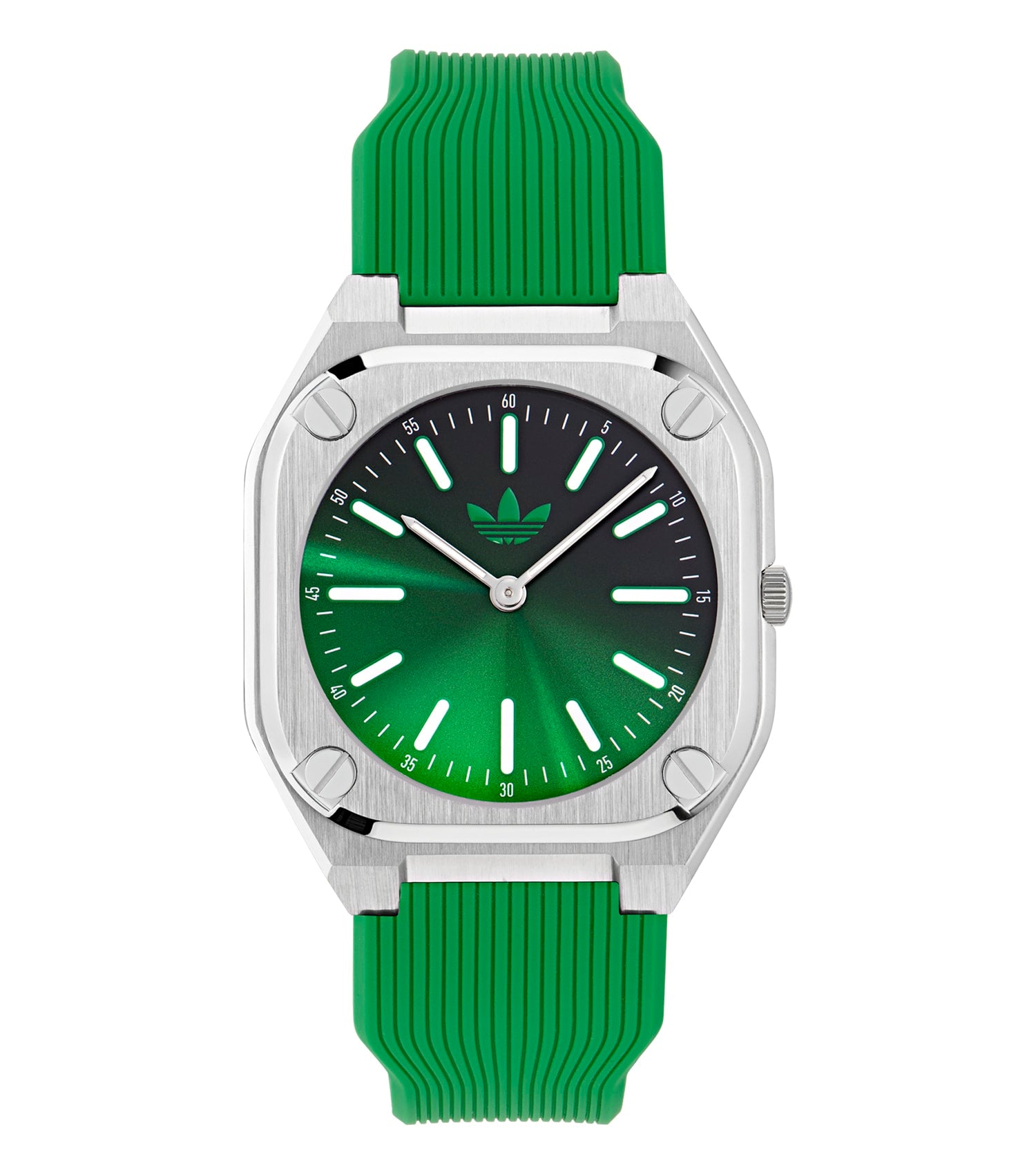 Adidas Thin Analog Watch in sleek black, side angle view showcasing modern, minimalist design and premium craftsmanship.