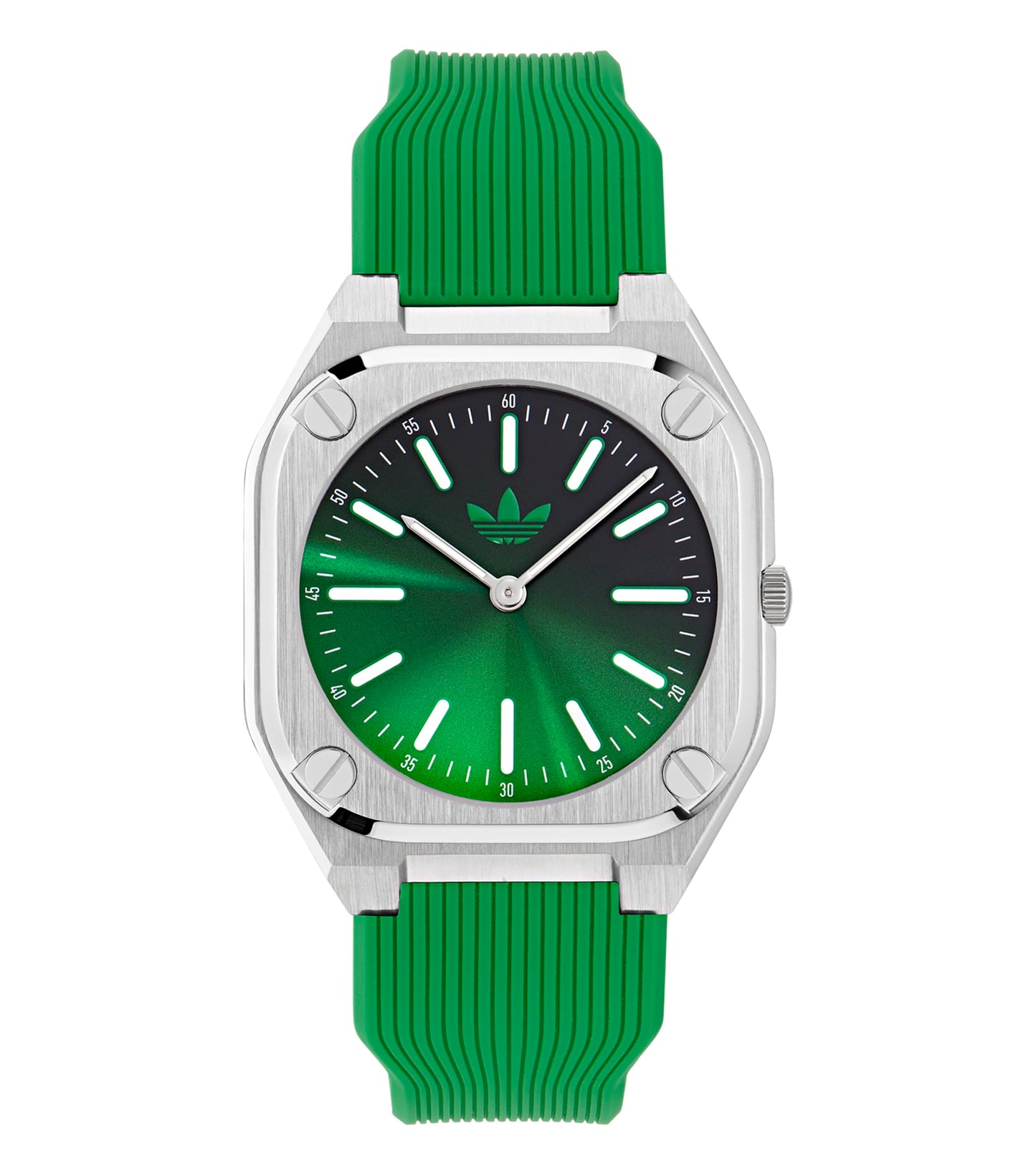 Adidas Thin Analog Watch in sleek black, side angle view showcasing modern, minimalist design and premium craftsmanship.