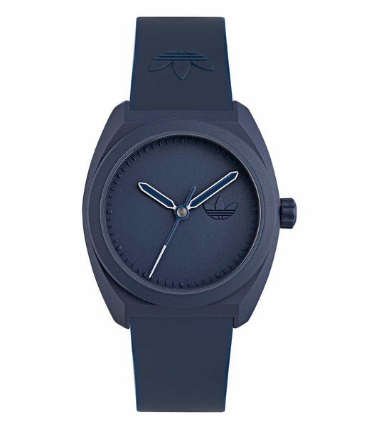 adidas quartz watch featuring sleek design and modern strap with a front-facing angle, perfect for stylish timekeeping enthusiasts.