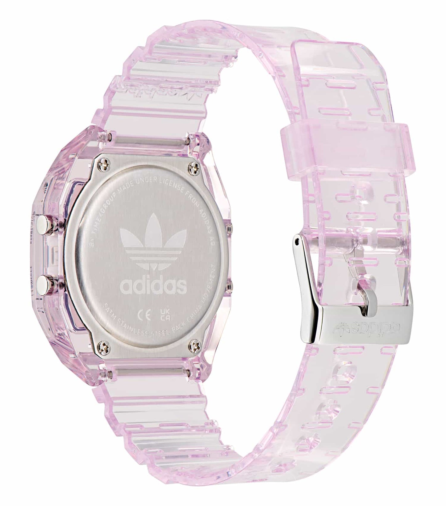 Unisex Digital Two Crystal Digital Watch 36mm with Pink Strap