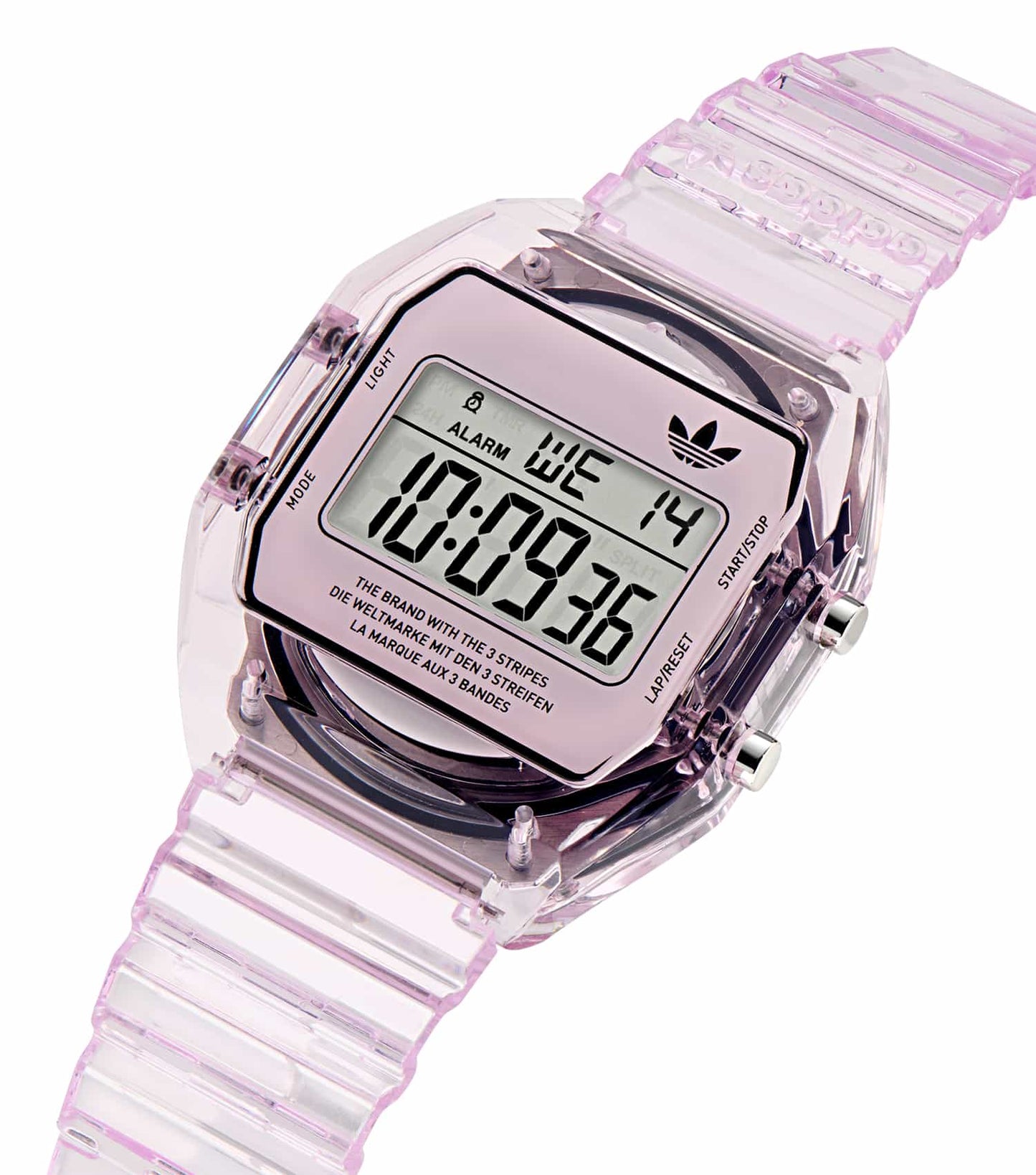 Unisex Digital Two Crystal Digital Watch 36mm with Pink Strap