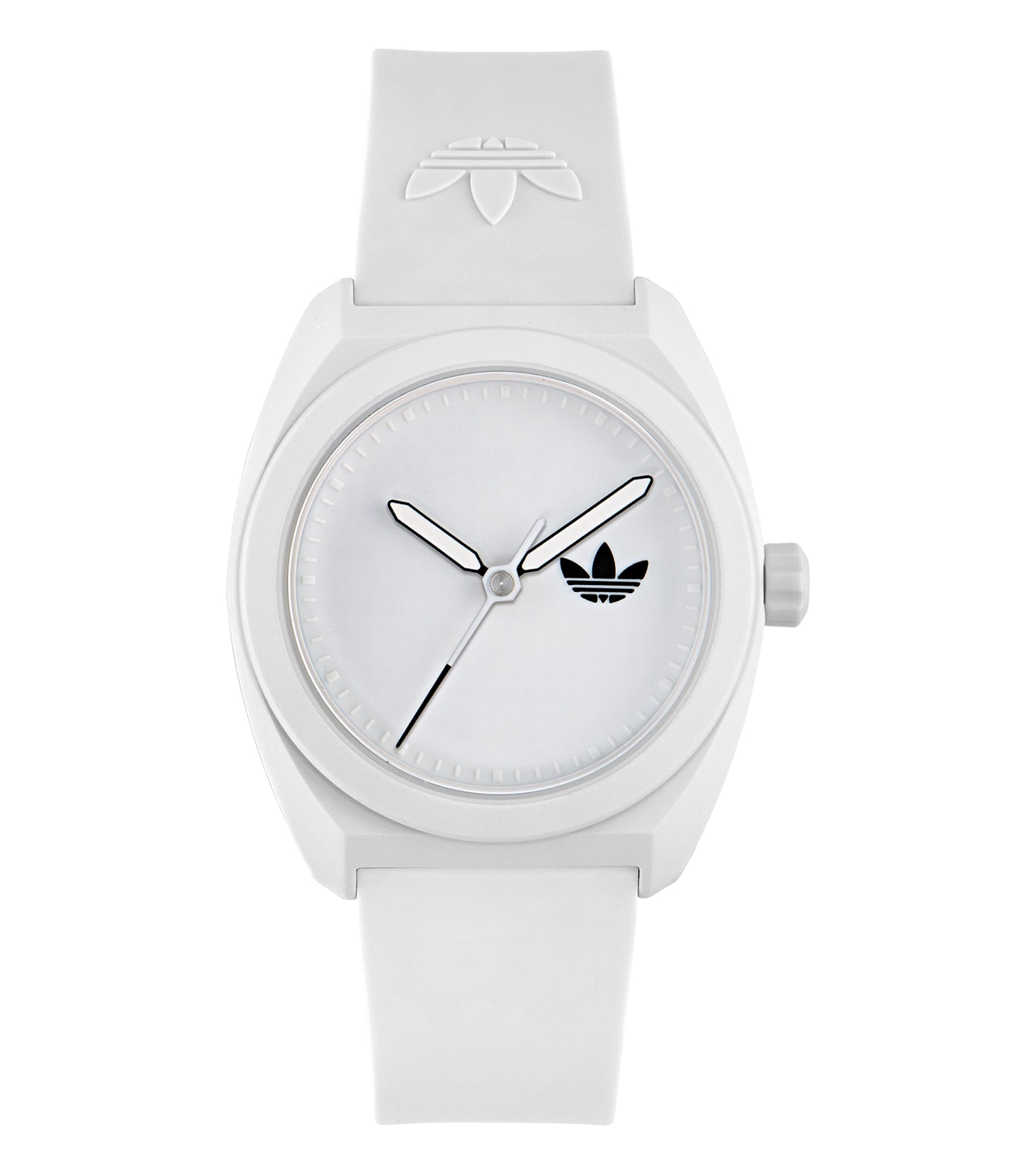 adidas Analog Watch in vibrant green, featuring a sleek round face and minimalist design, viewed at a slight angle for elegance.