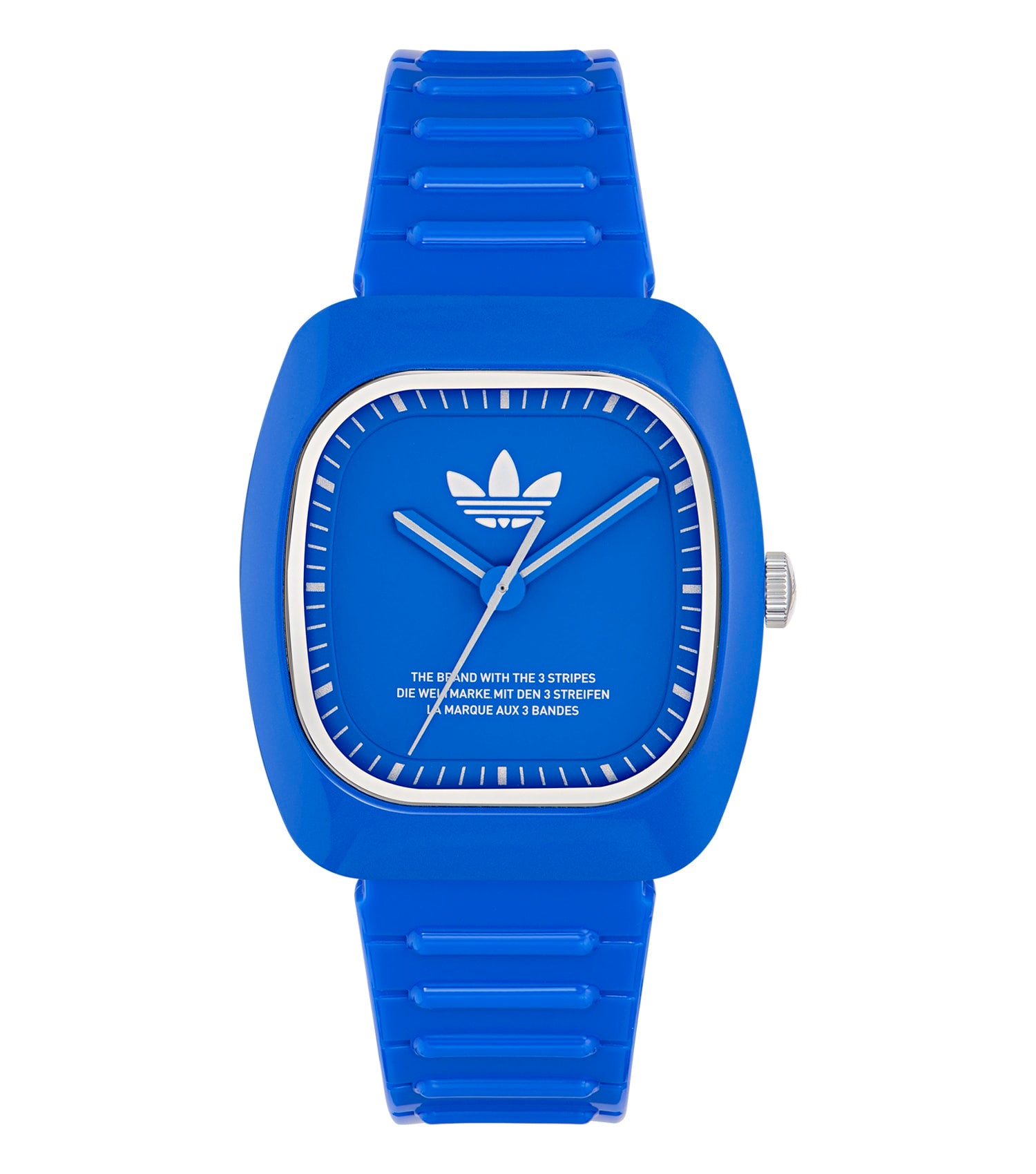 Adidas easygoing flow watch in pastel wave color, showing a side angle with stylish design on light background, perfect for trendsetters.