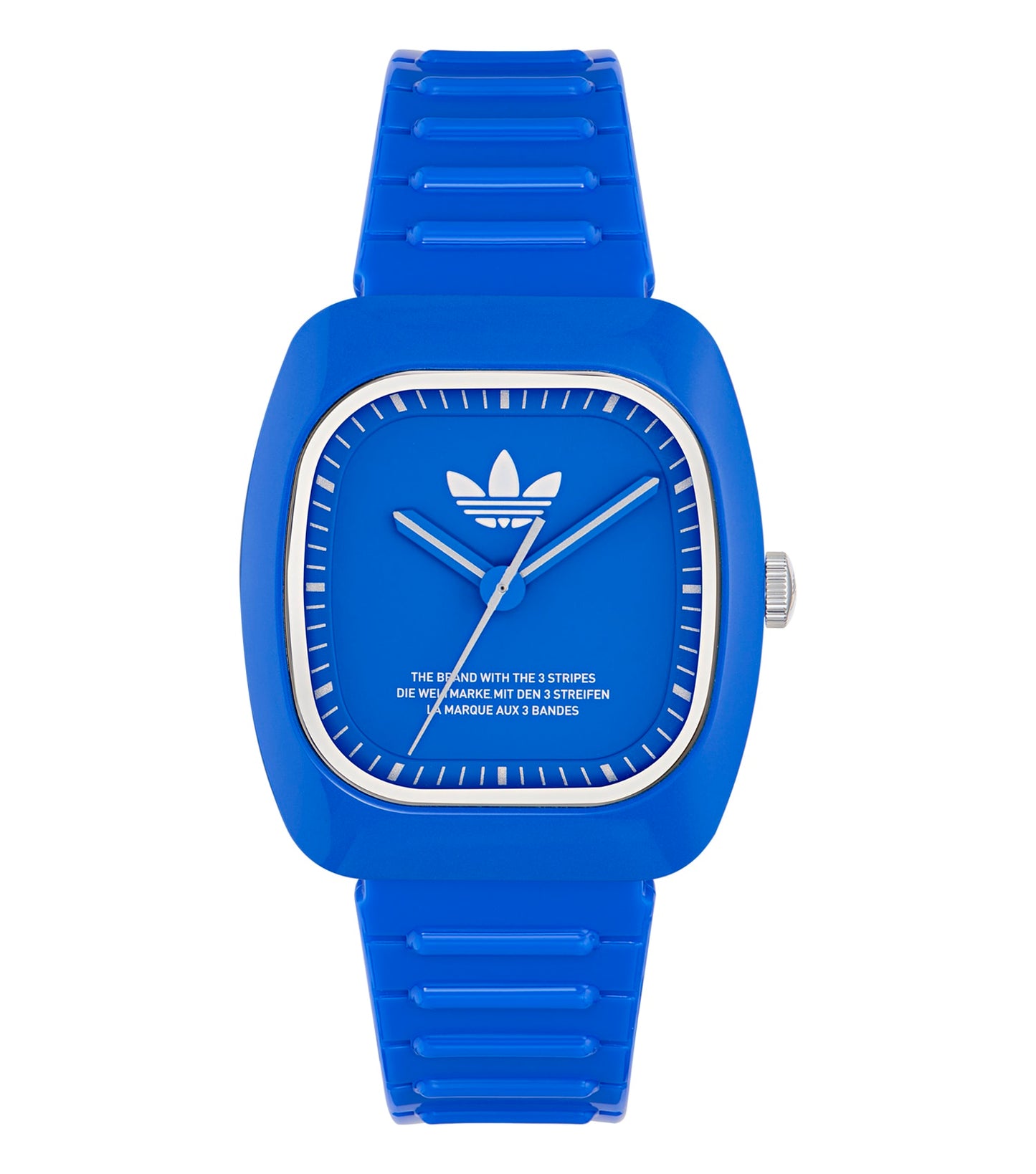 Adidas easygoing flow watch in pastel wave color, showing a side angle with stylish design on light background, perfect for trendsetters.