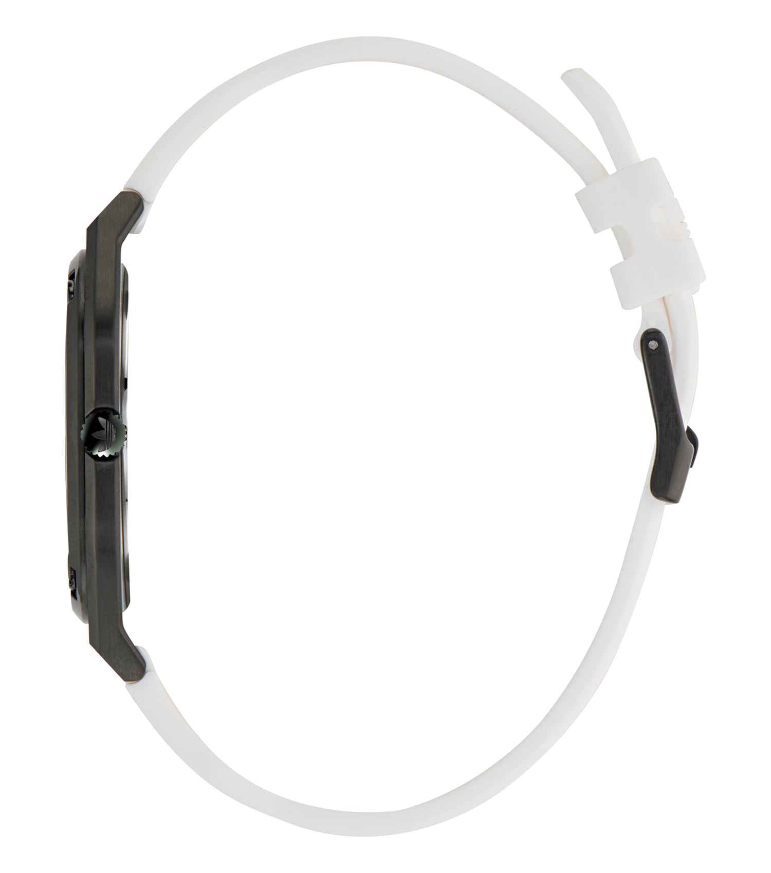 IP Black SST Case Black Dial White Silicone Strap