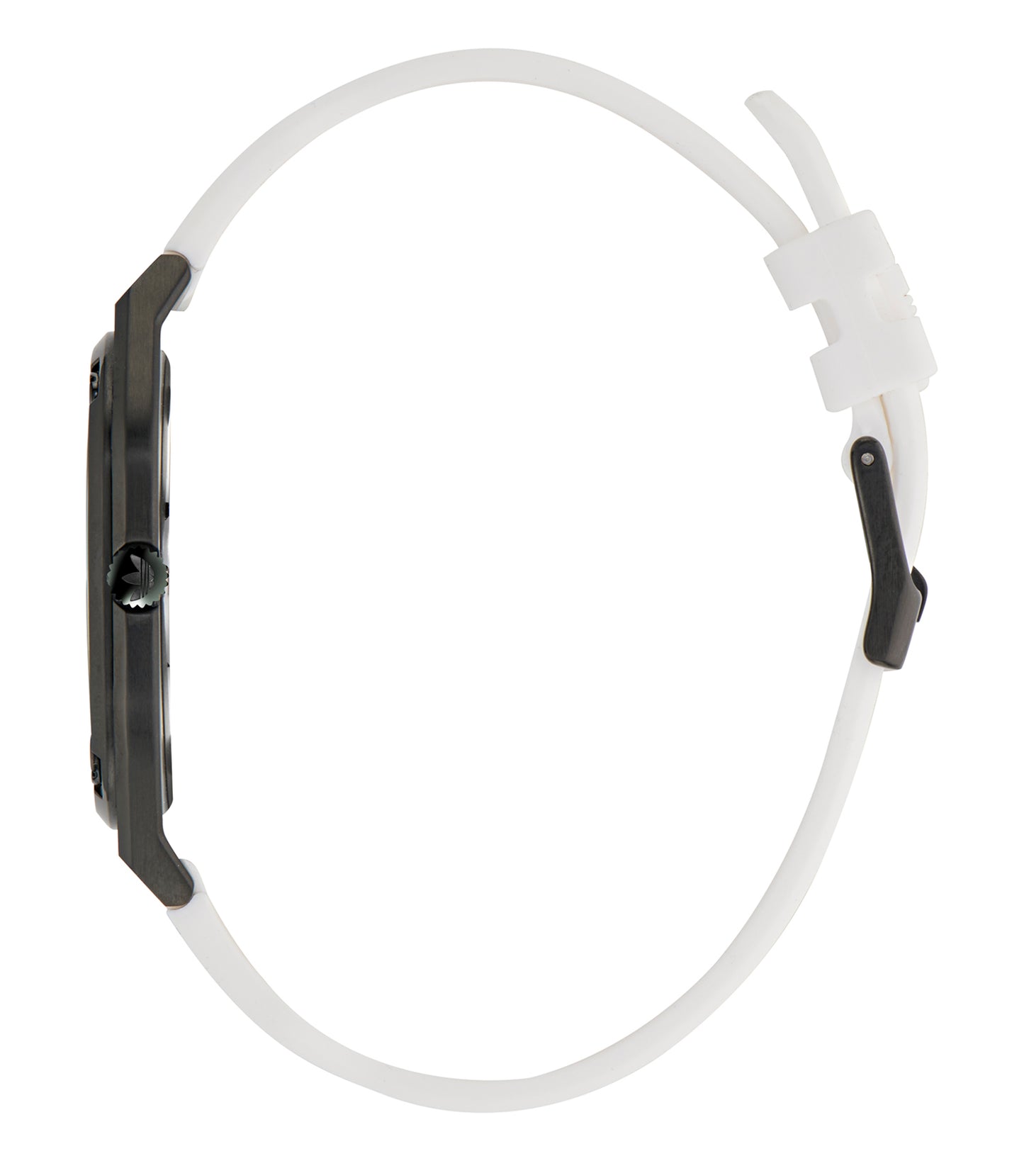 IP Black SST Case Black Dial White Silicone Strap