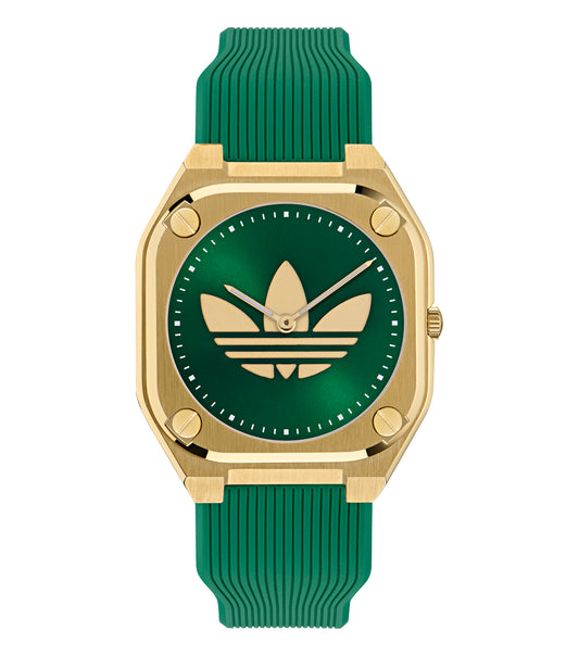 IP Gold SST Case Green Dial Green Silicone Strap