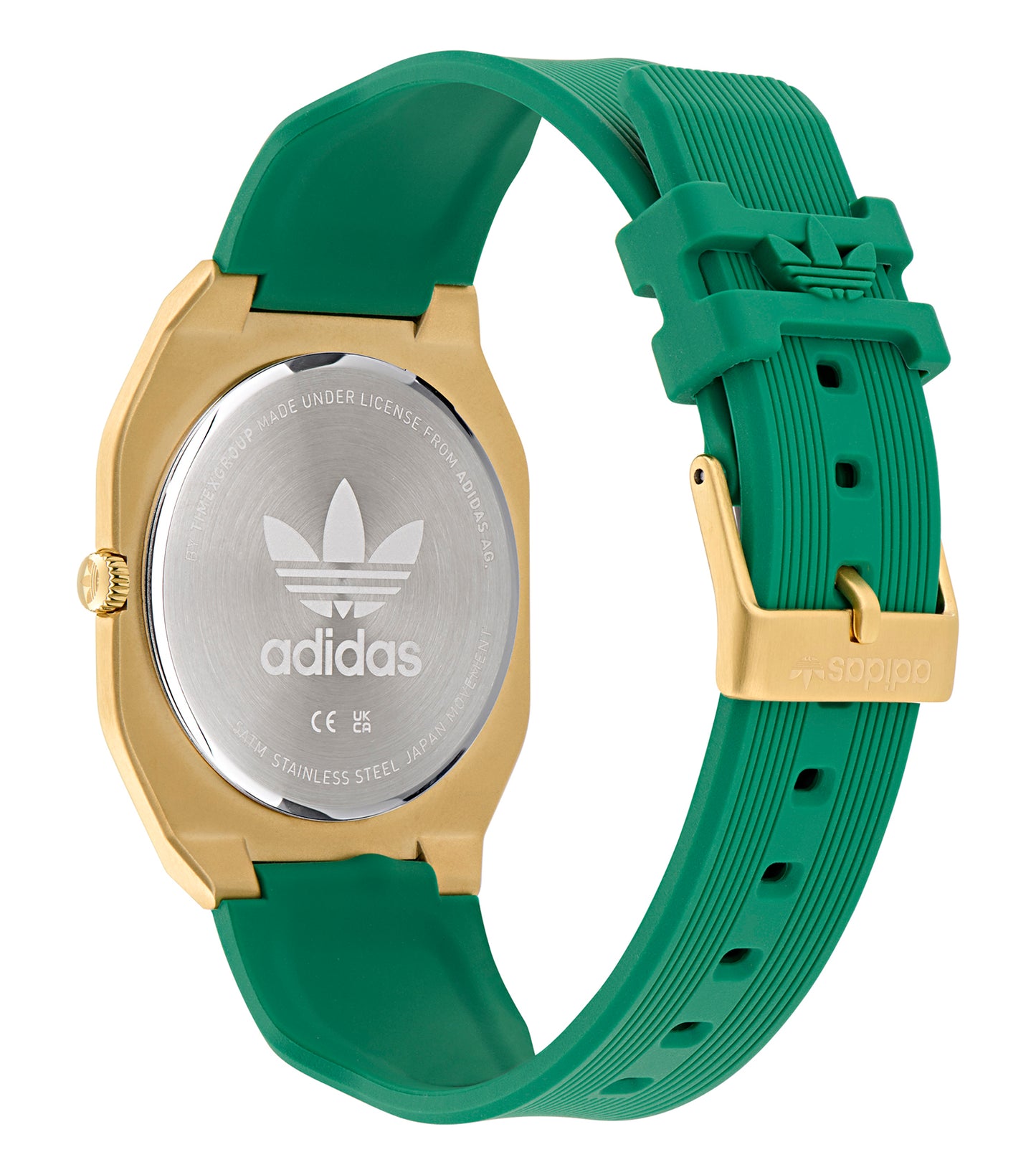 IP Gold SST Case Green Dial Green Silicone Strap