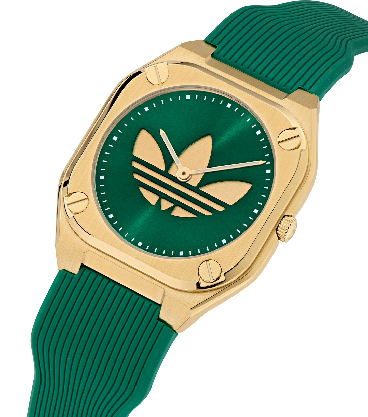 IP Gold SST Case Green Dial Green Silicone Strap