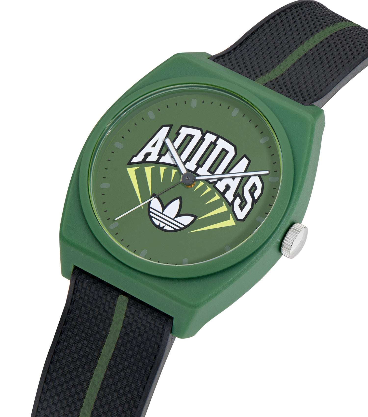 Green Resin Case Green Dial Black Resin Strap