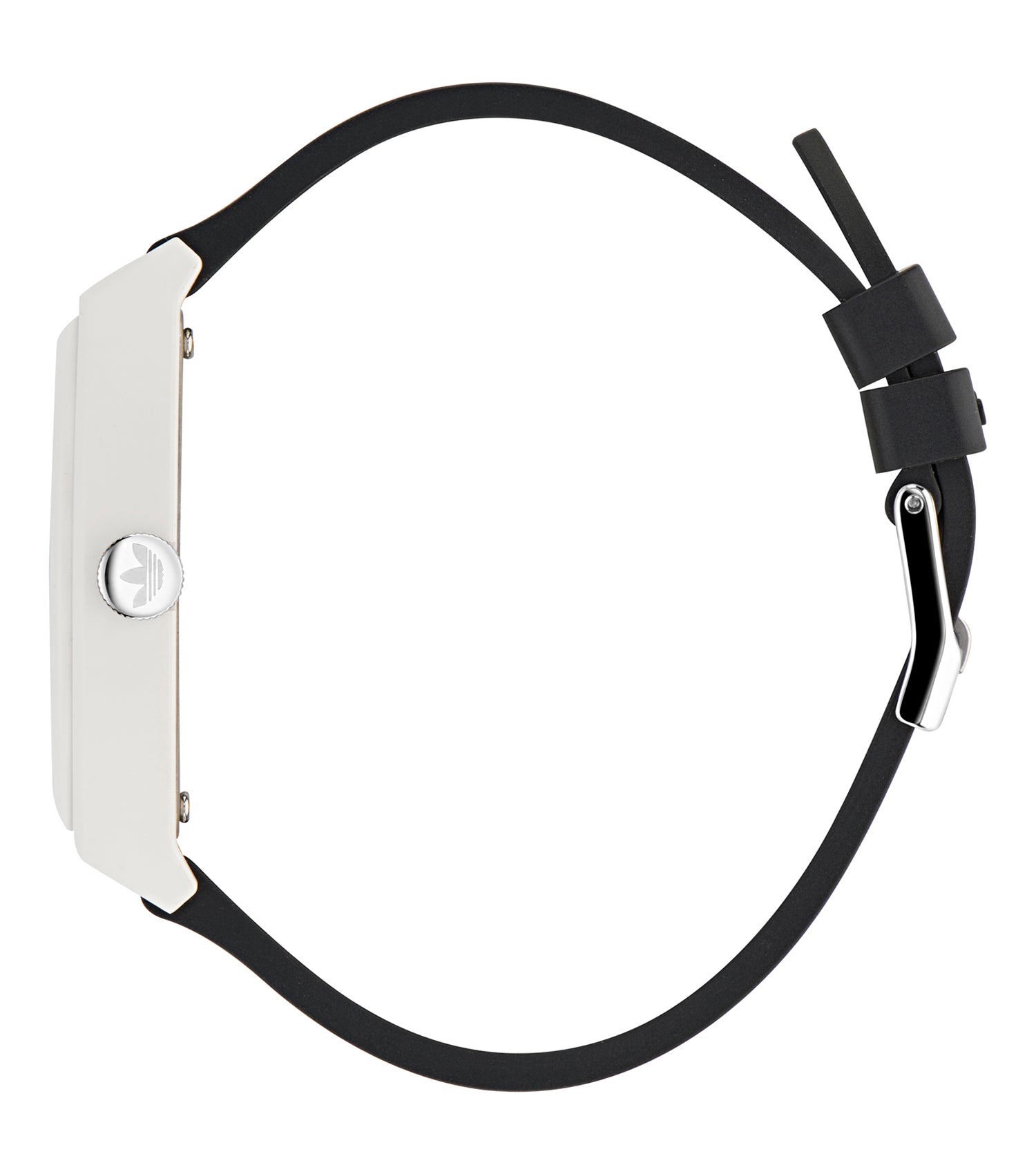 White Resin Case White Dial Black Resin Strap