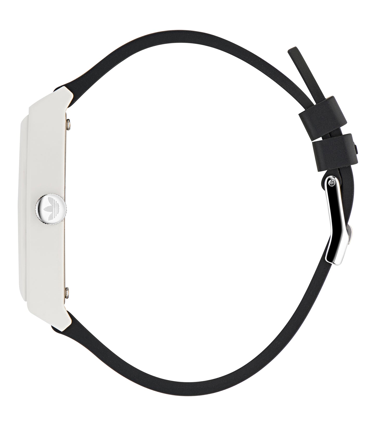 White Resin Case White Dial Black Resin Strap