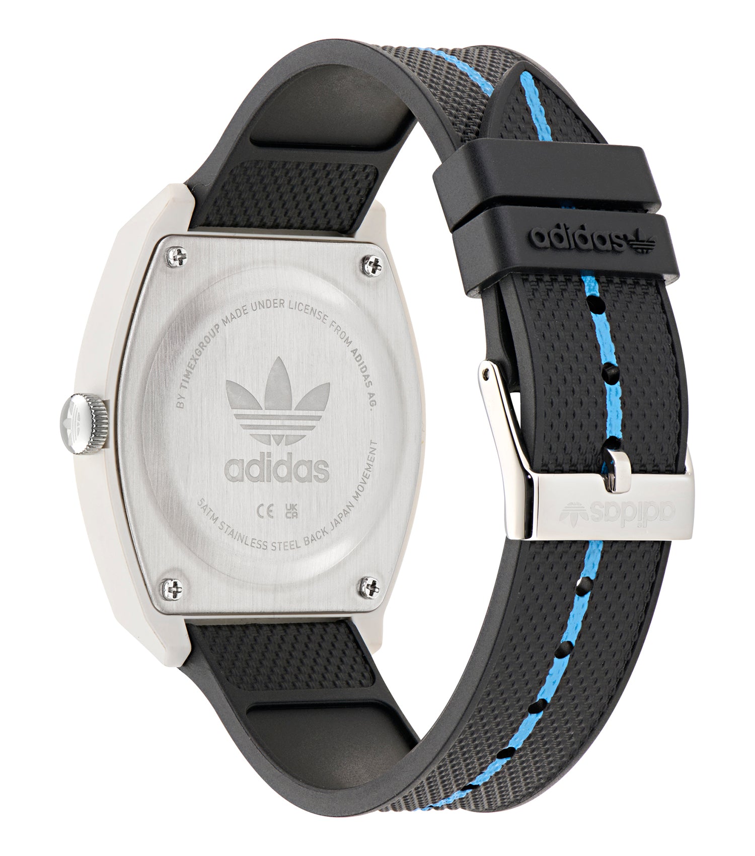 White Resin Case White Dial Black Resin Strap