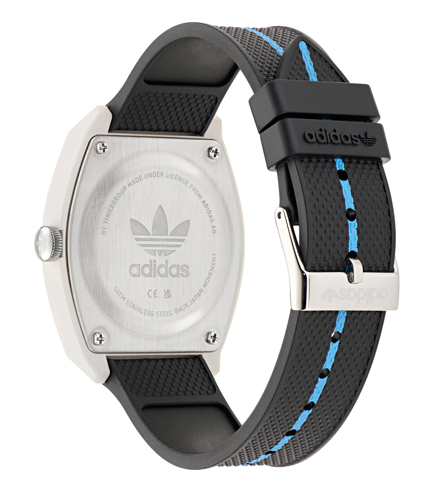 White Resin Case White Dial Black Resin Strap
