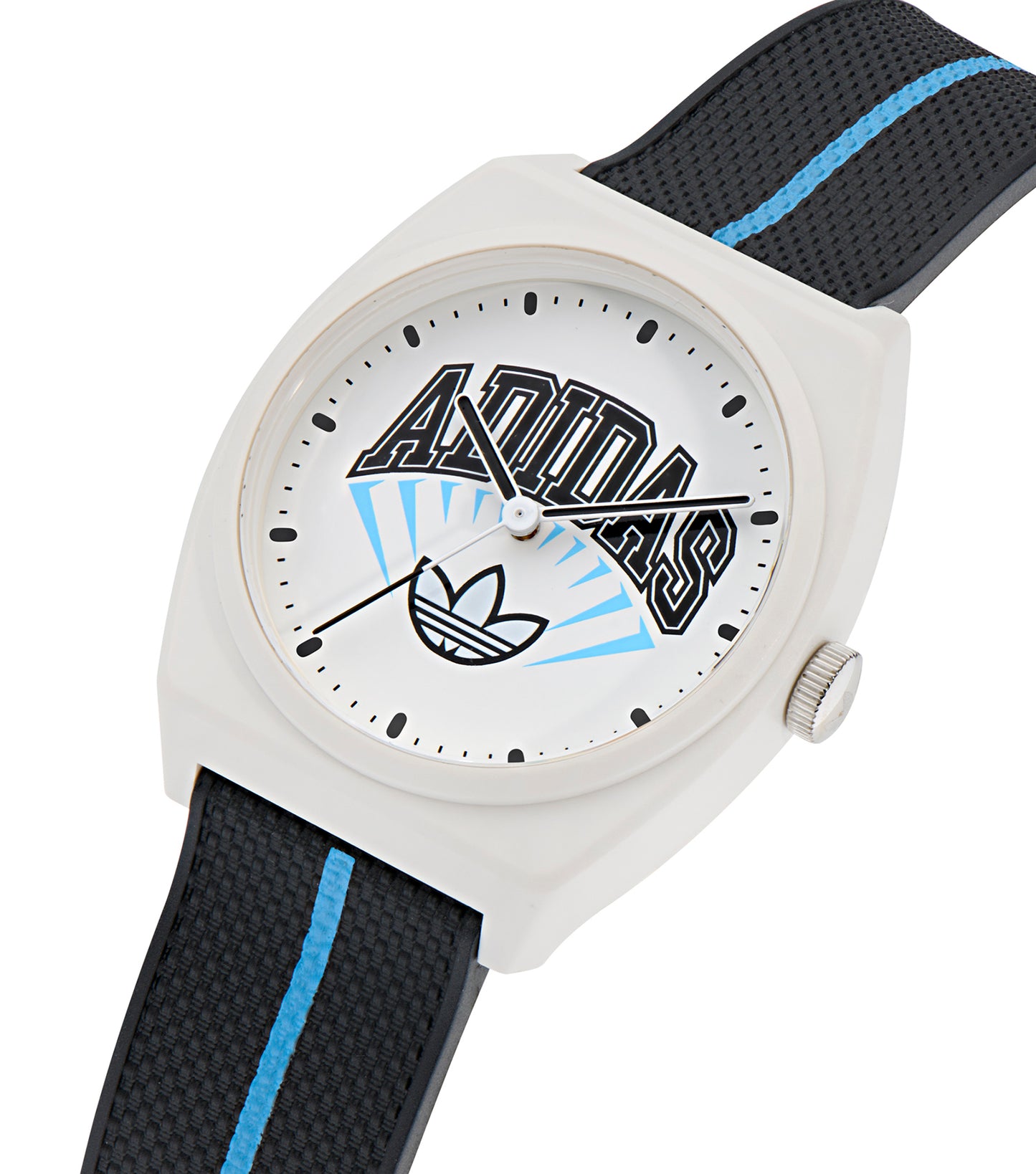 White Resin Case White Dial Black Resin Strap