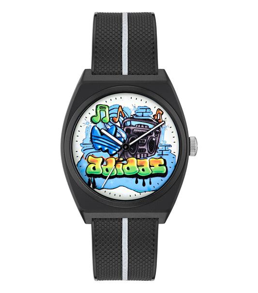 Black Resin Case White Dial Black Resin Strap