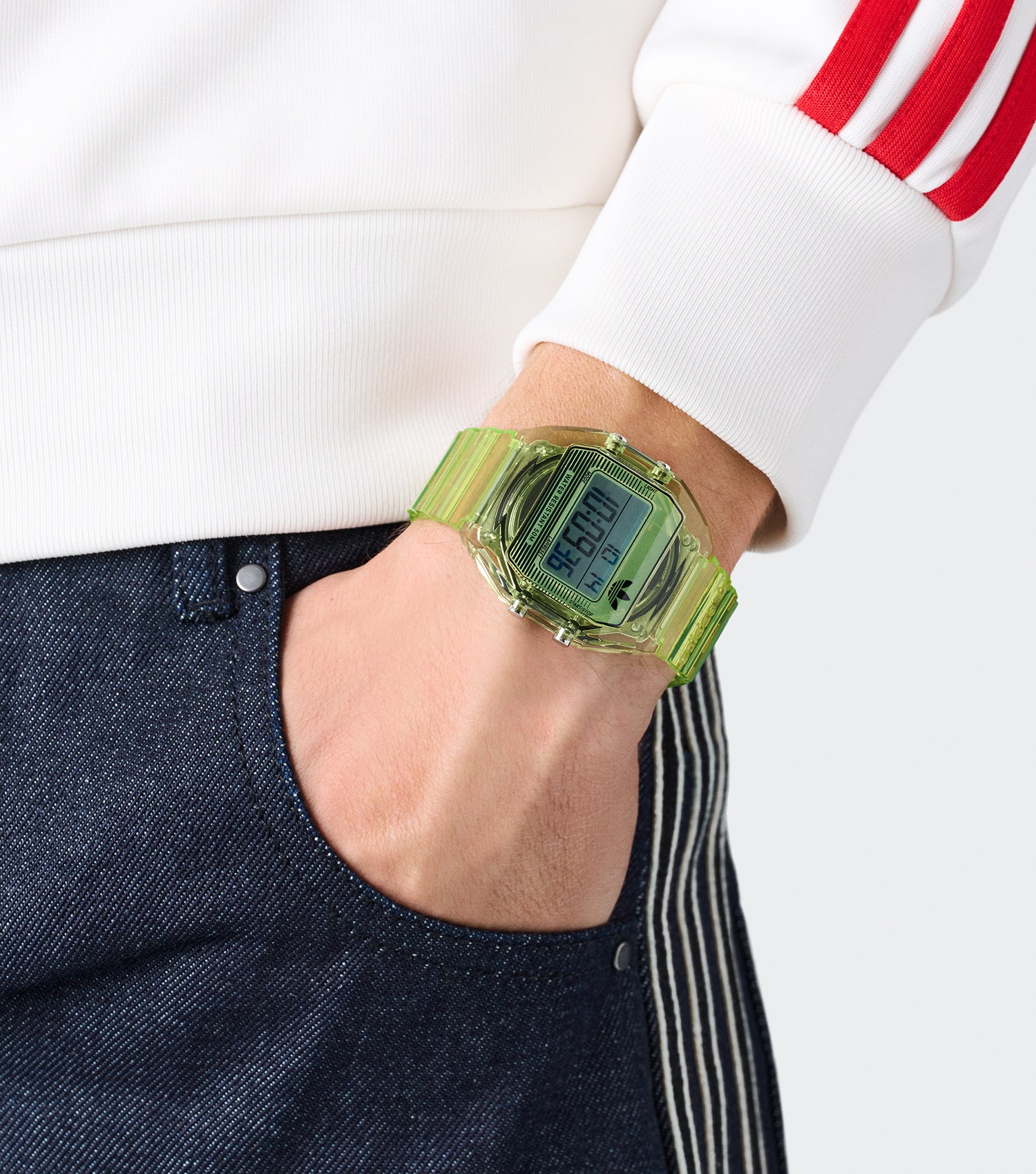 Unisex Digital Two Crystal 36mm