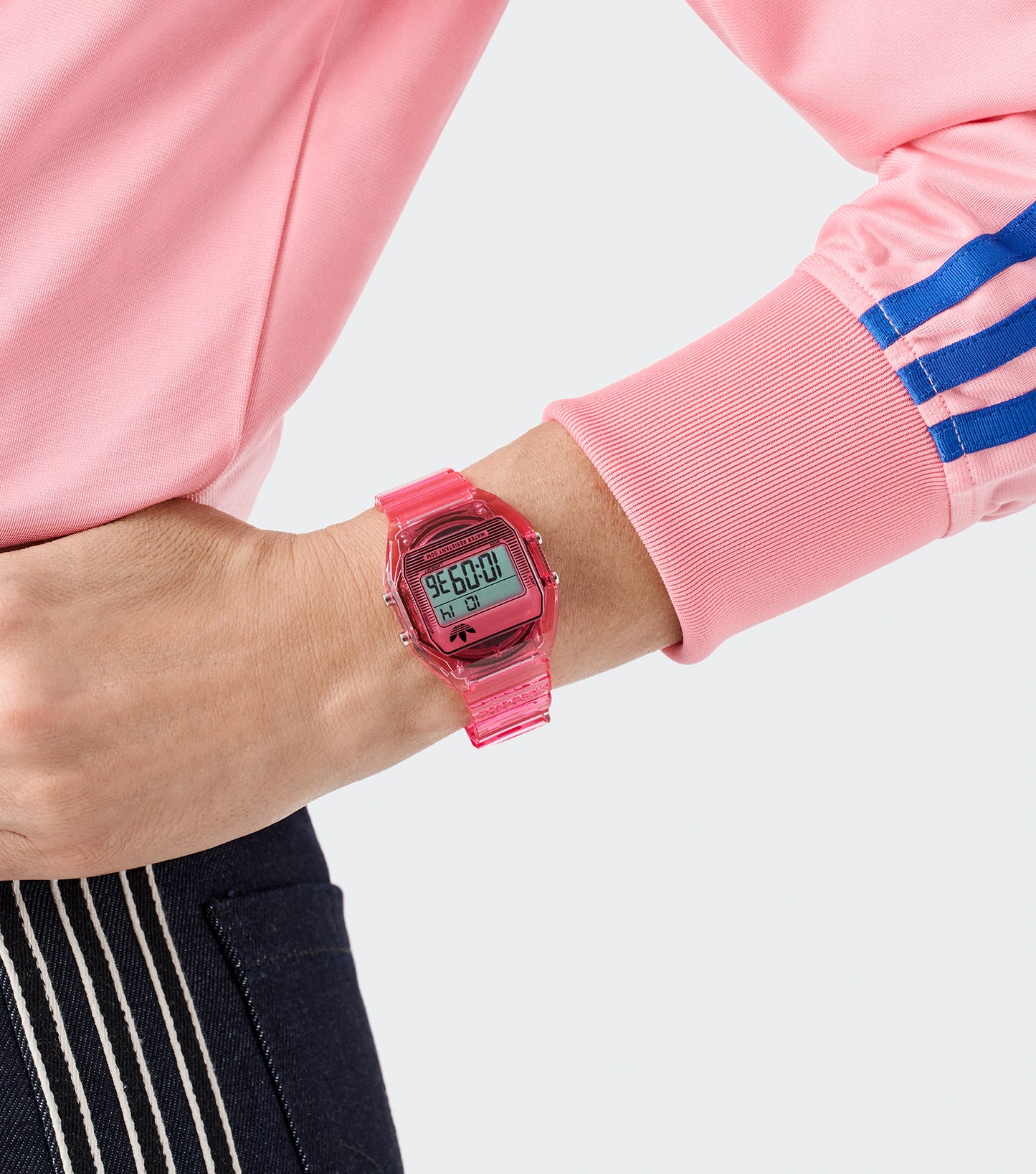 Unisex Digital Two Crystal 36mm