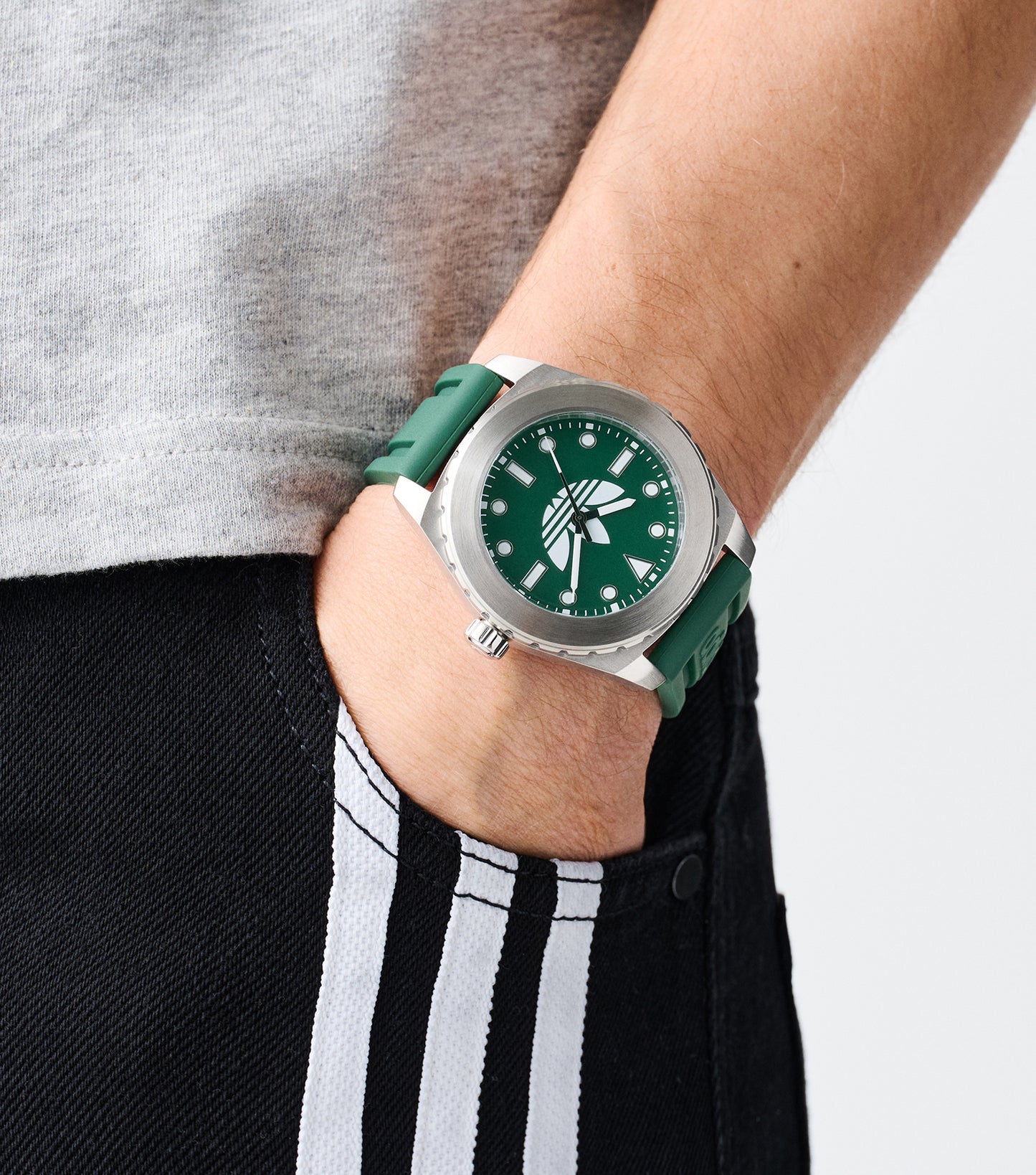 SST Case Green Dial Green Silicone Strap