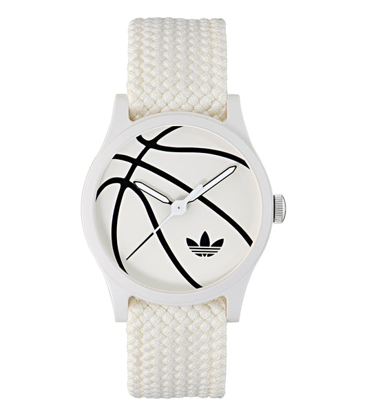 White Resin Case White Dial White Nylon Strap