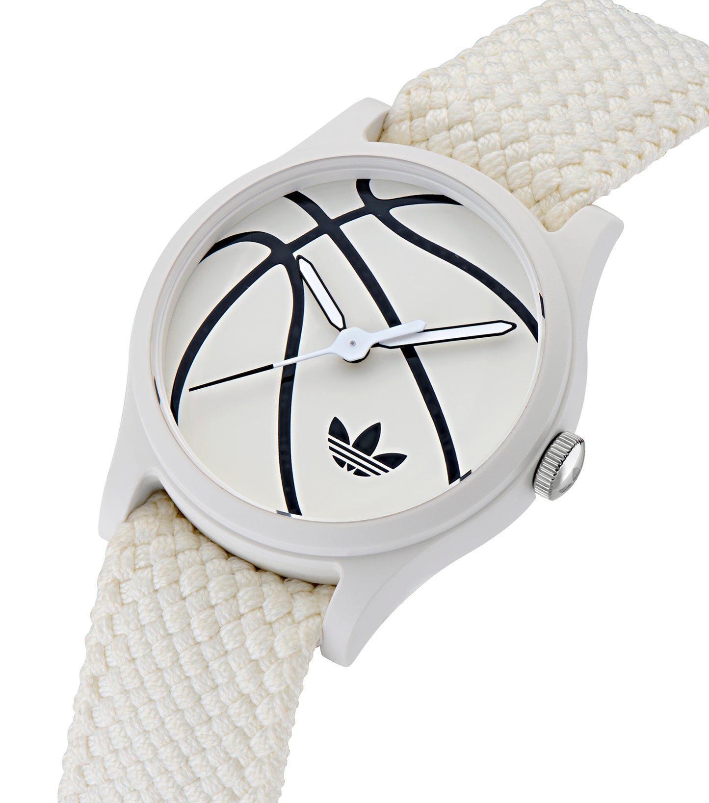 White Resin Case White Dial White Nylon Strap