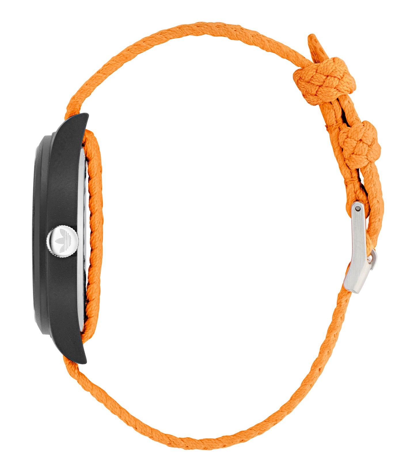Black Resin Case Orange Dial Orange Nylon Strap