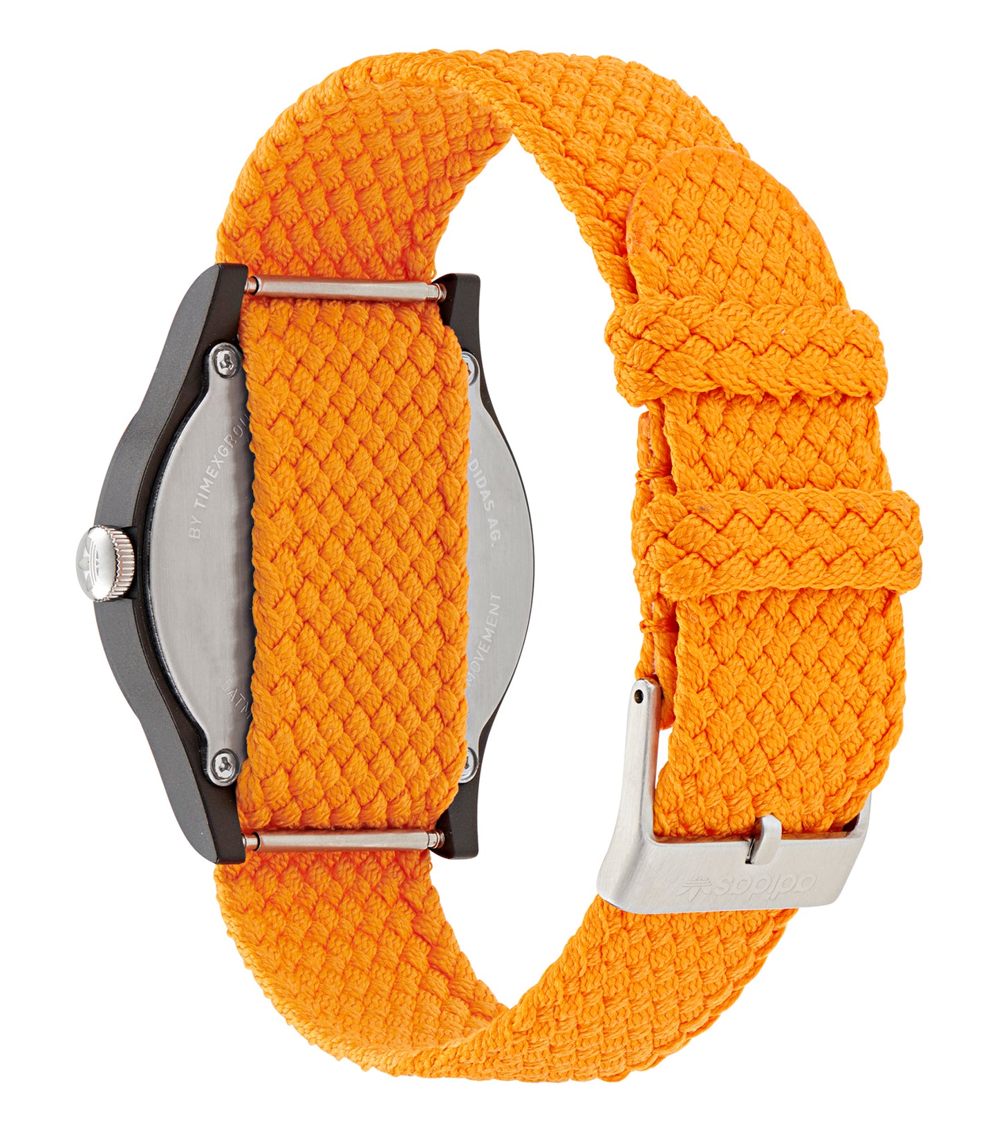 Black Resin Case Orange Dial Orange Nylon Strap