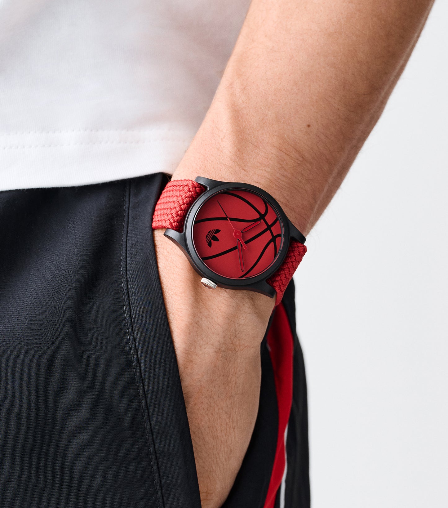 Black Resin Case Red Dial Red Nylon Strap