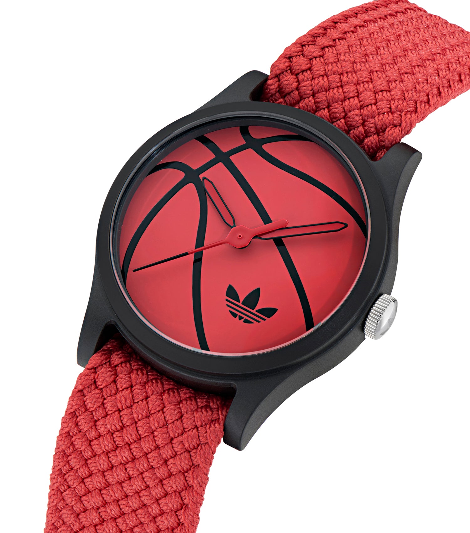 Black Resin Case Red Dial Red Nylon Strap