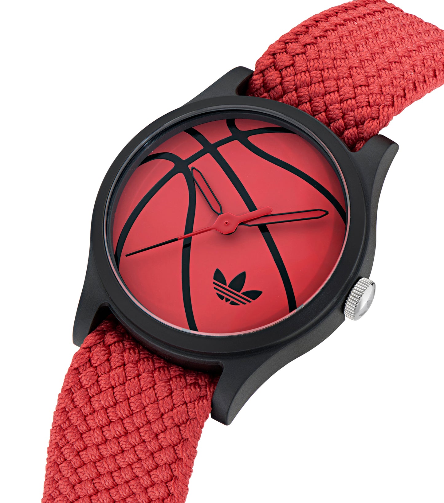 Black Resin Case Red Dial Red Nylon Strap