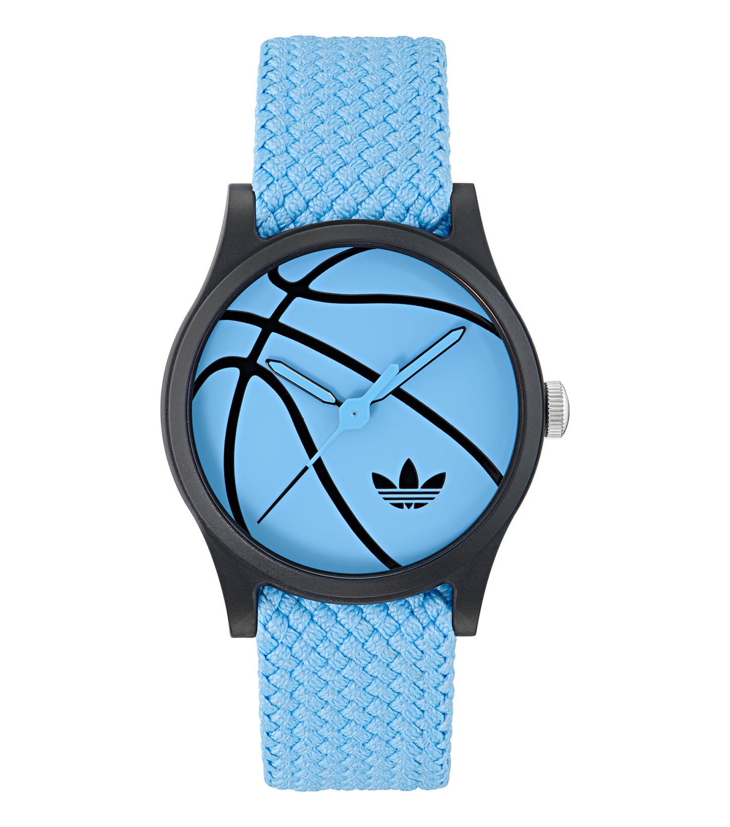 Black Resin Case Blue Dial Blue Nylon Strap