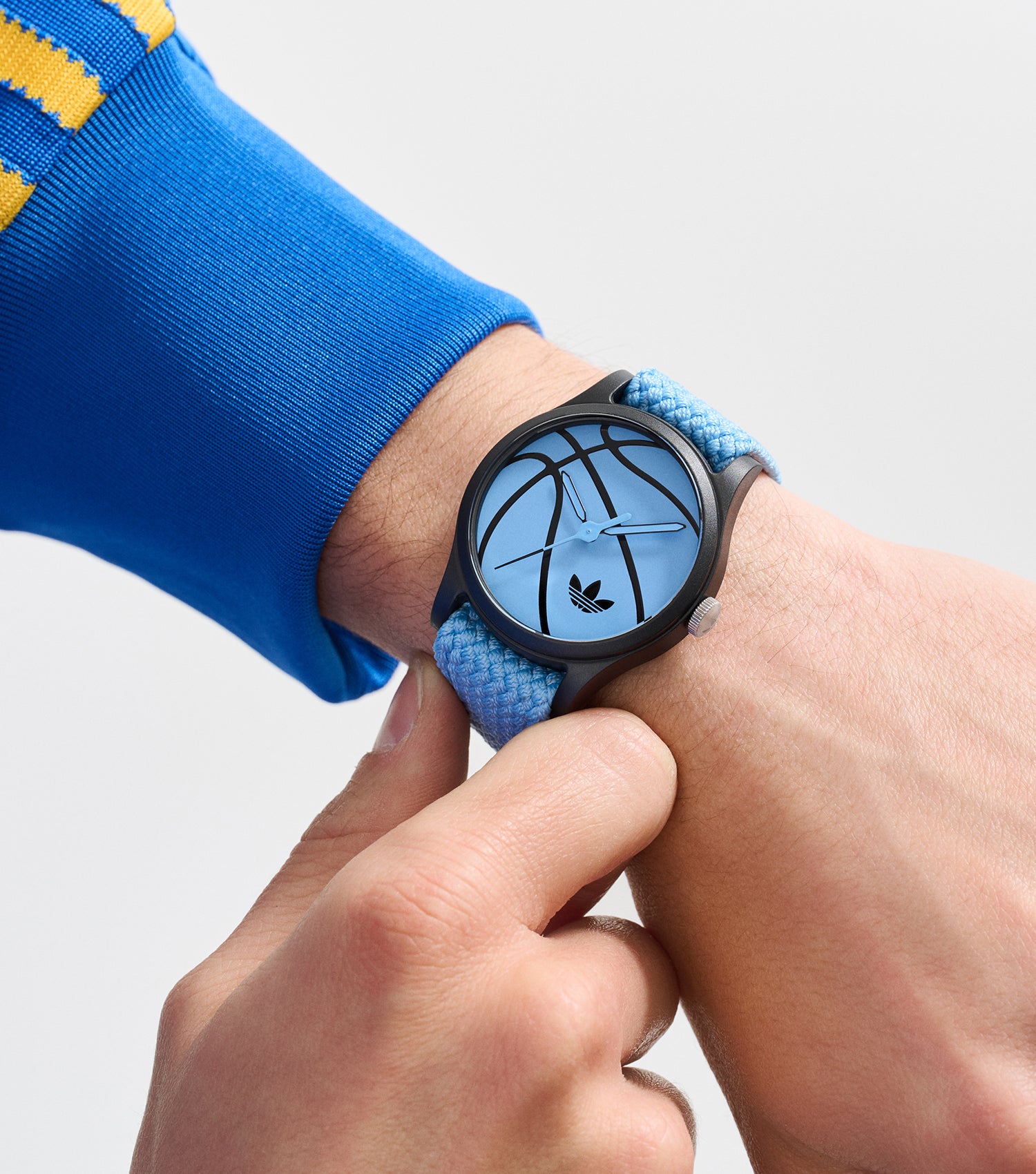 Black Resin Case Blue Dial Blue Nylon Strap