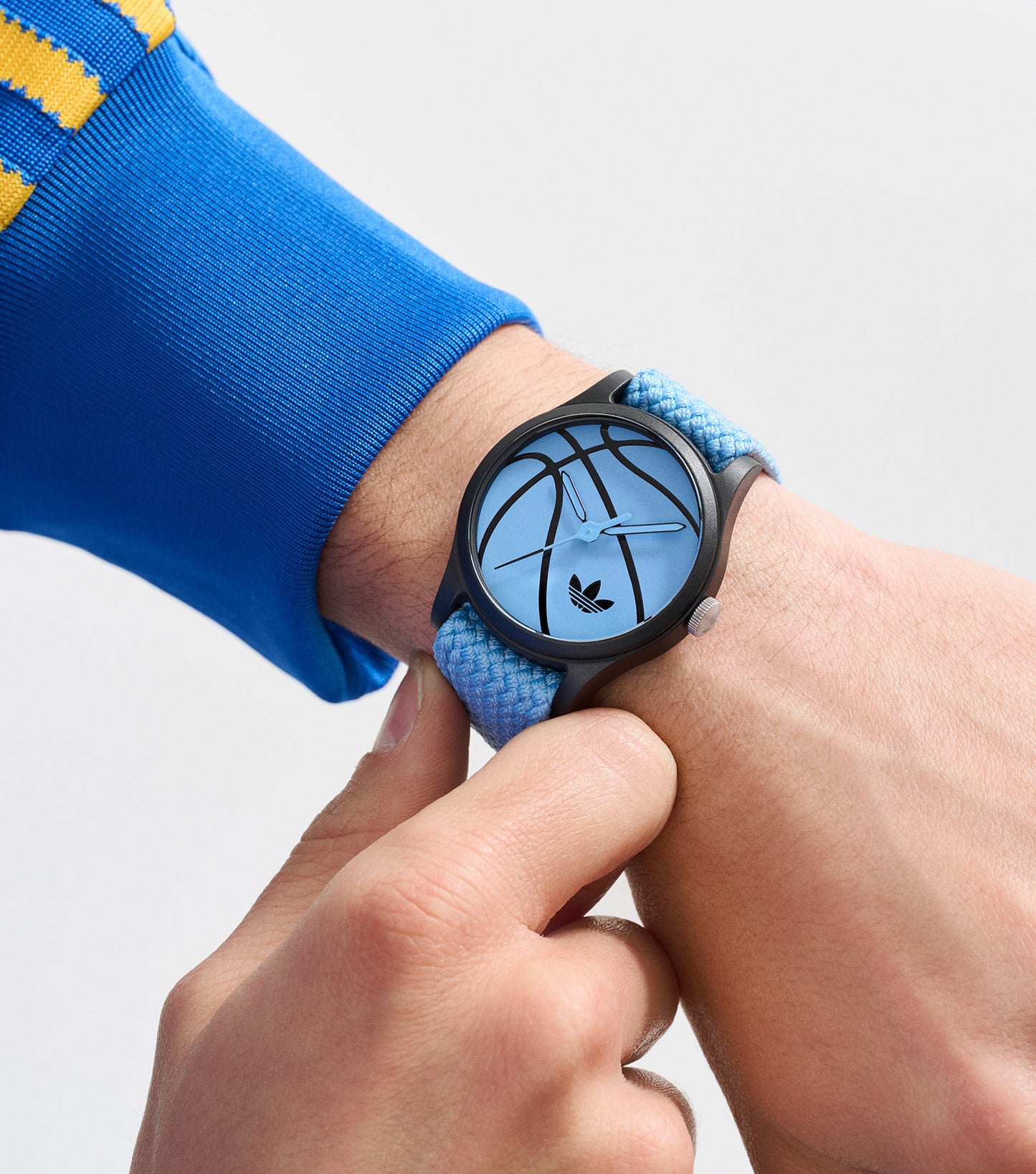 Black Resin Case Blue Dial Blue Nylon Strap