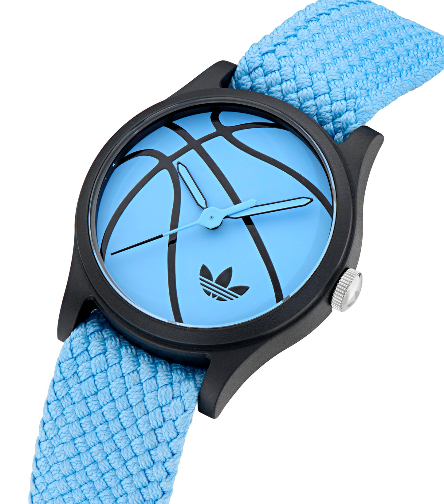 Black Resin Case Blue Dial Blue Nylon Strap