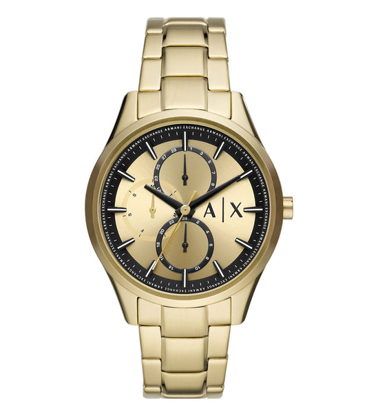 Stylish Armani Exchange Quartz watch in silver, displayed at an elegant angle highlighting its luxurious design and precision craftsmanship.
