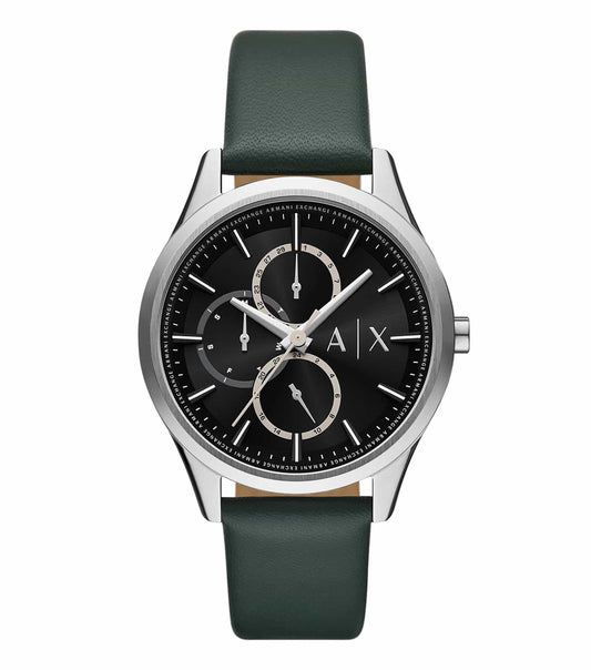 Armani Exchange quartz watch in close-up angle, featuring a sleek gray color scheme and stylish design, ideal for fashion enthusiasts.