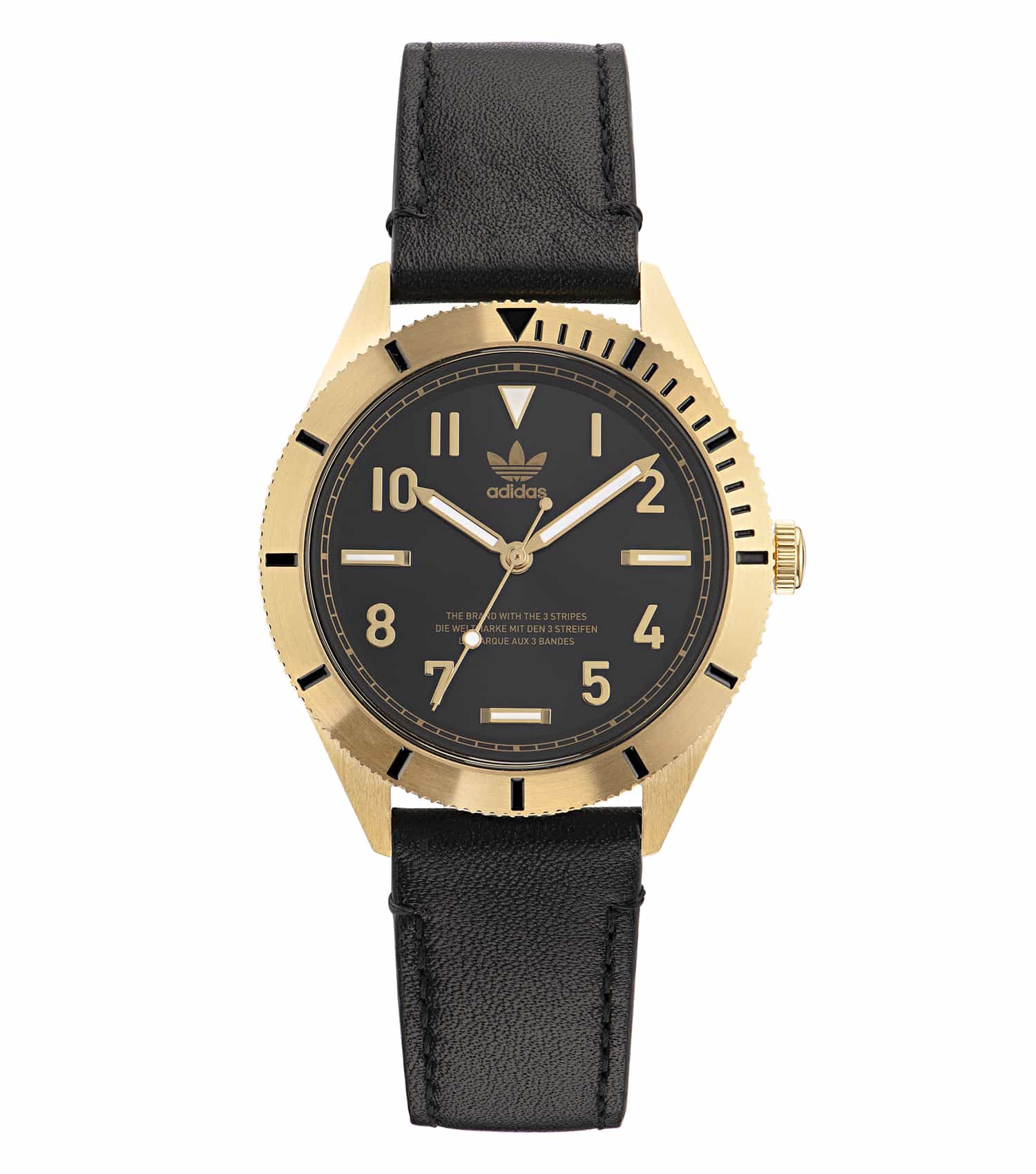 Adidas watch in white color, front view showcasing a sleek design, minimalistic dial, and sporty elegance for enthusiasts.