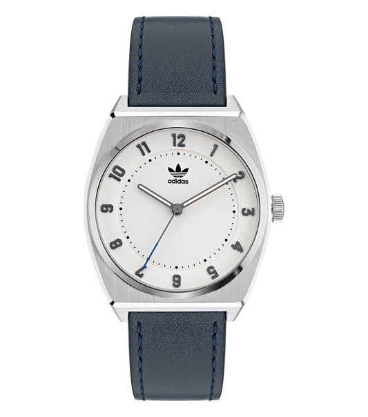 Adidas watch in elegant none color, prominently showcased from a 38-degree angle, blending sophistication with sporty finesse.