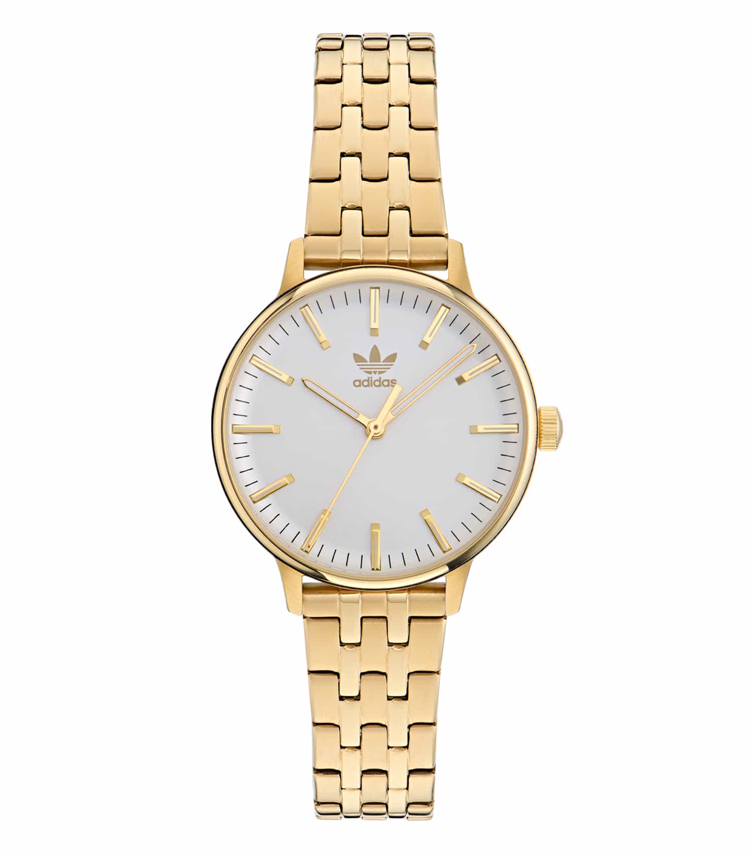 Adidas watch in xsmall, quartz color, showcasing a front-angle view with sleek design elements, perfect for fashion enthusiasts.
